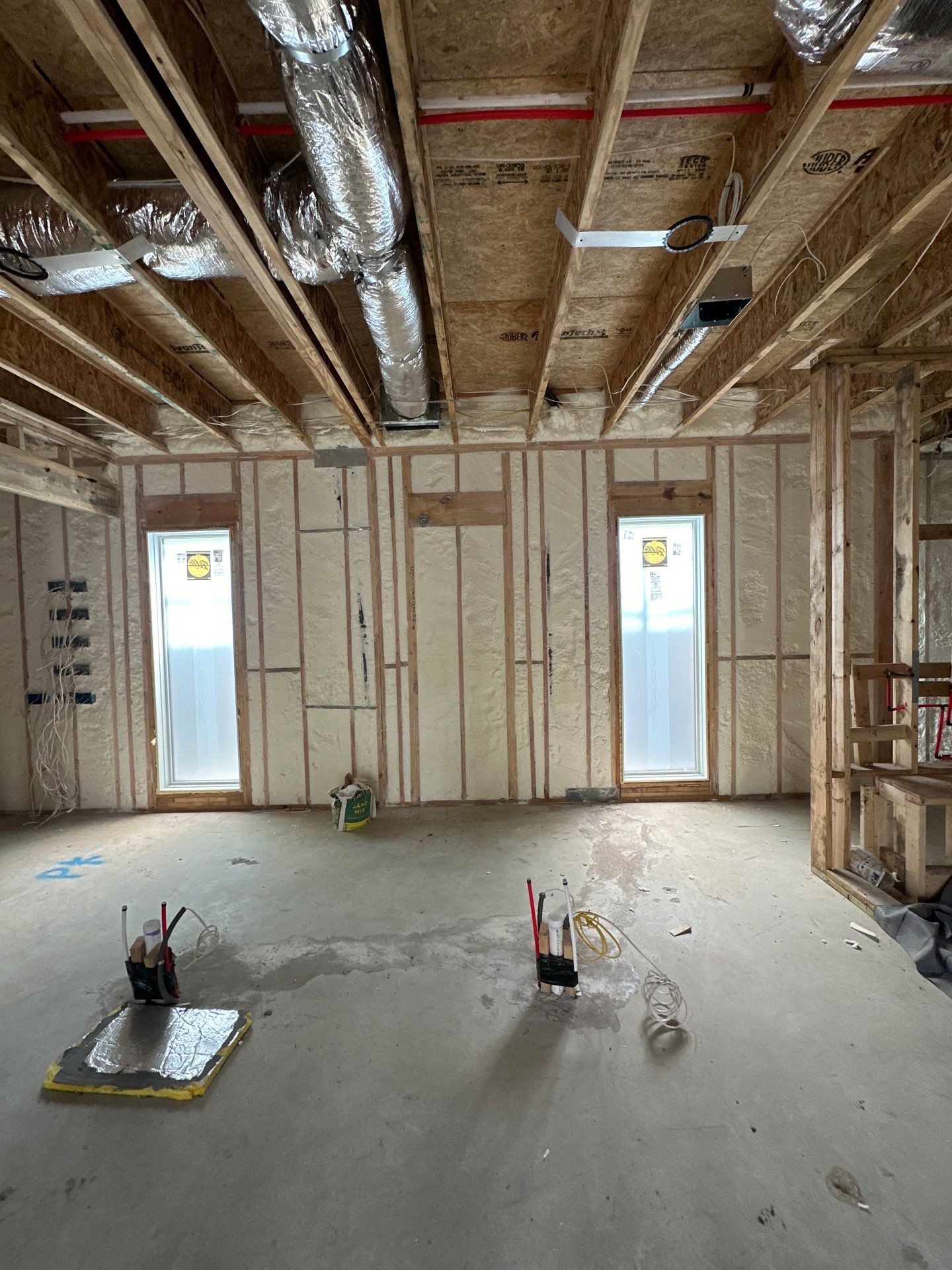 Open cell spray foam job completed at this beautiful custom home in Dallas TX by Apex Insulation Solutions