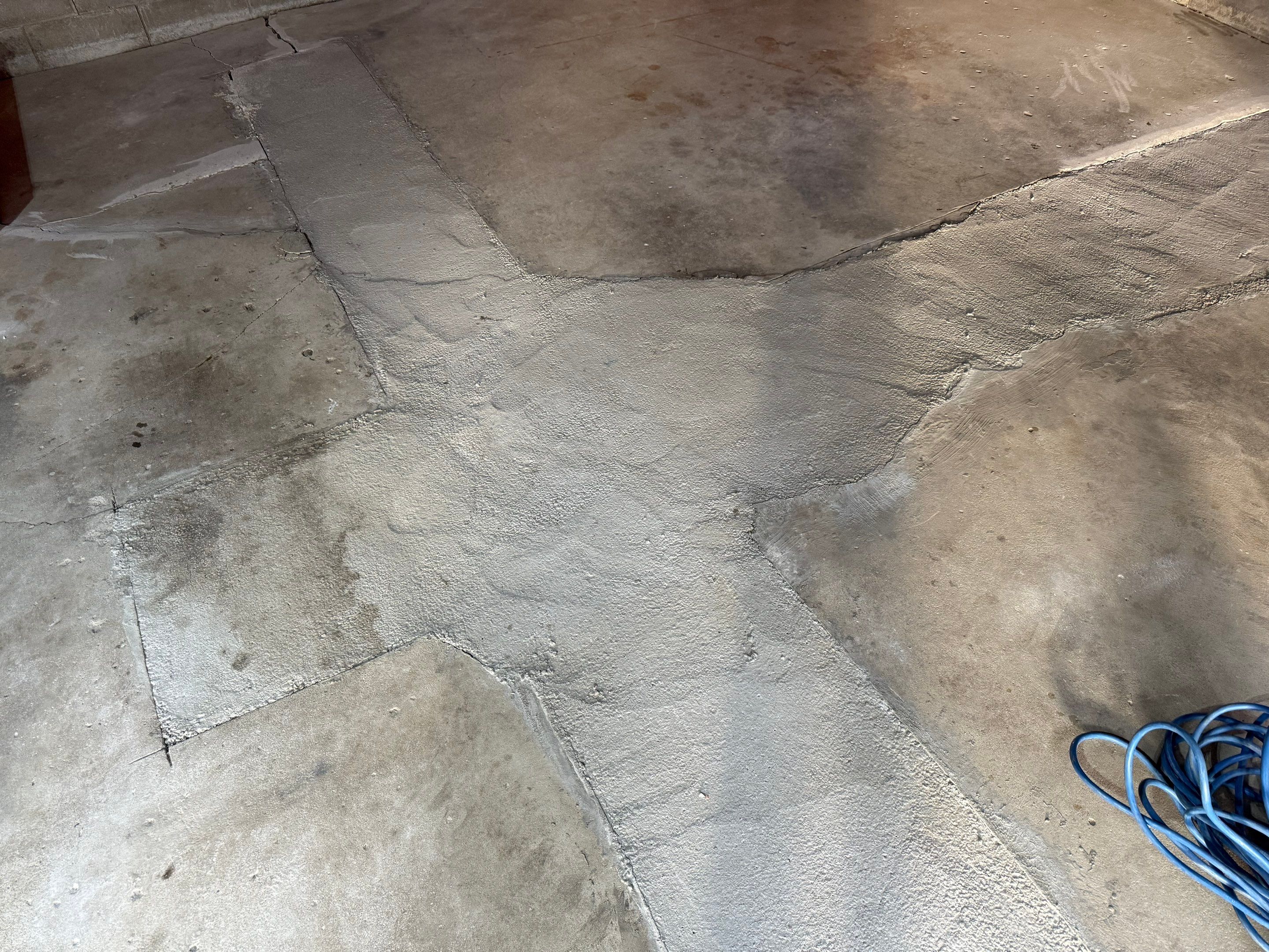 Multi-Colored Epoxy Garage Floor Coating and Concrete Stair Restoration by Select Painting, Coatings & Garage Cabinets