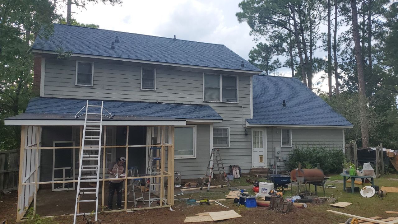 Residential Roofing and Porch Rebuild using Owens Corning Duration Shingles by Indigo State Roofing
