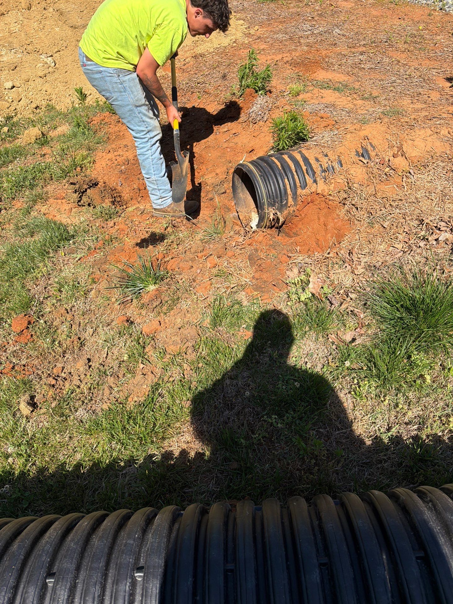 Residential Site Grading and Stormwater Drainage Installation in Thomasville by Four Oaks Grading and Septic, LLC