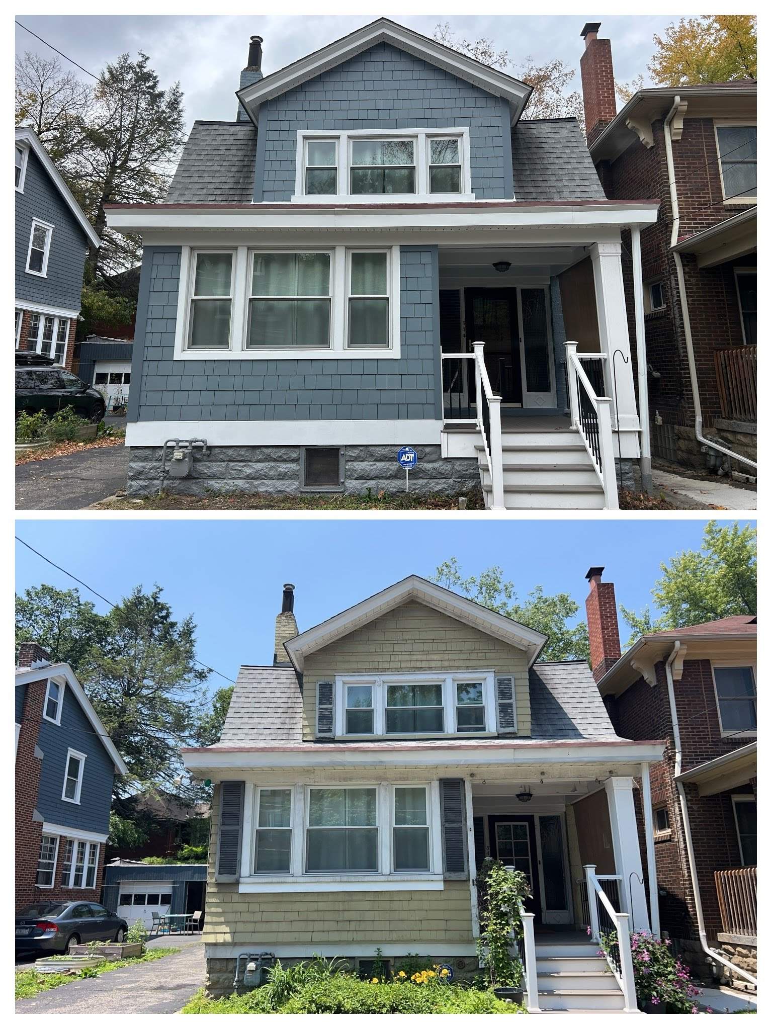 Full House Siding Renovation with Blue Shake Siding in Pittsburgh by Ideal Siding Pittsburgh