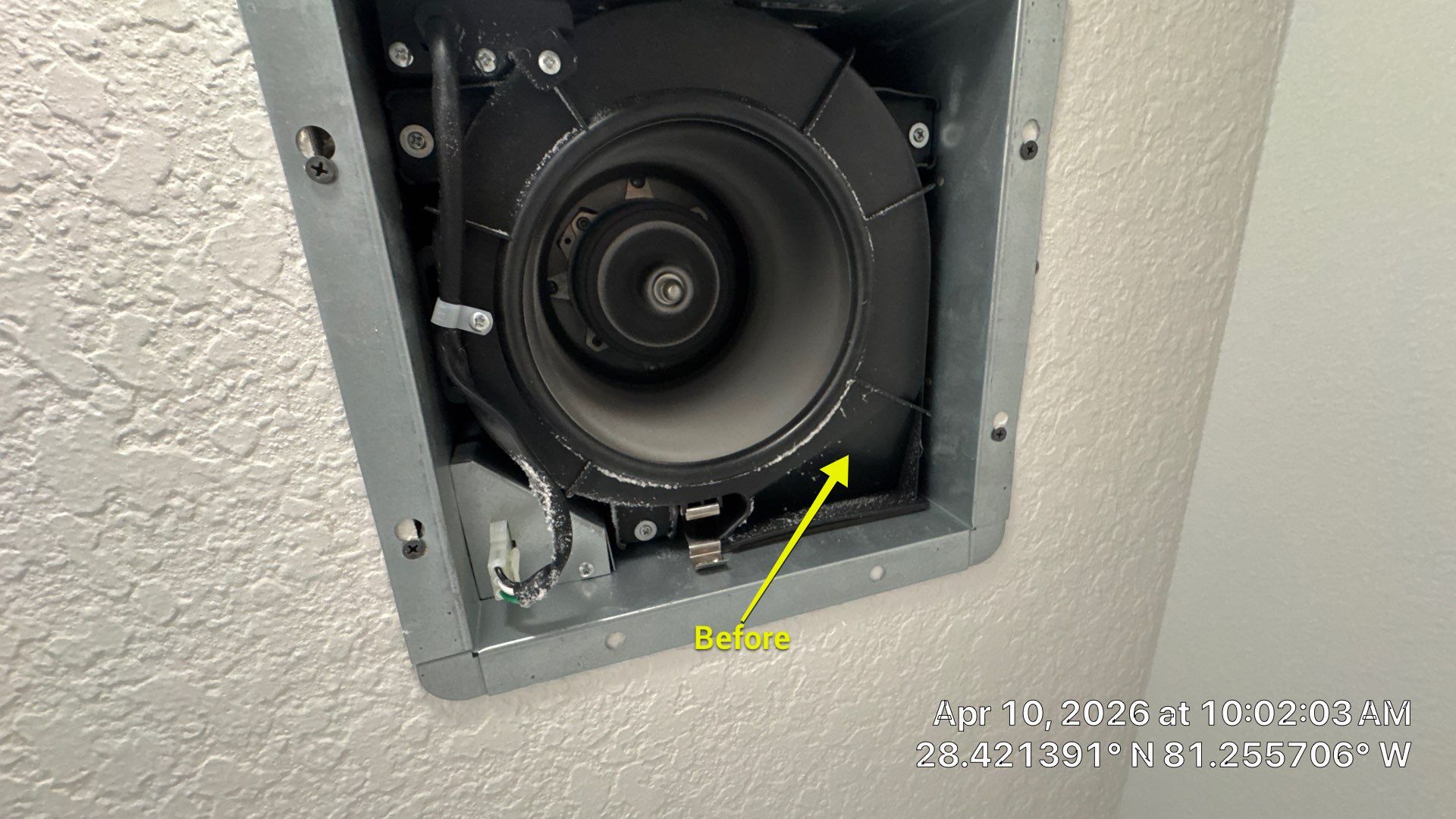 Air Duct Bath Fan Exhaust Cleaning in Orlando by Hygienic Air, Inc