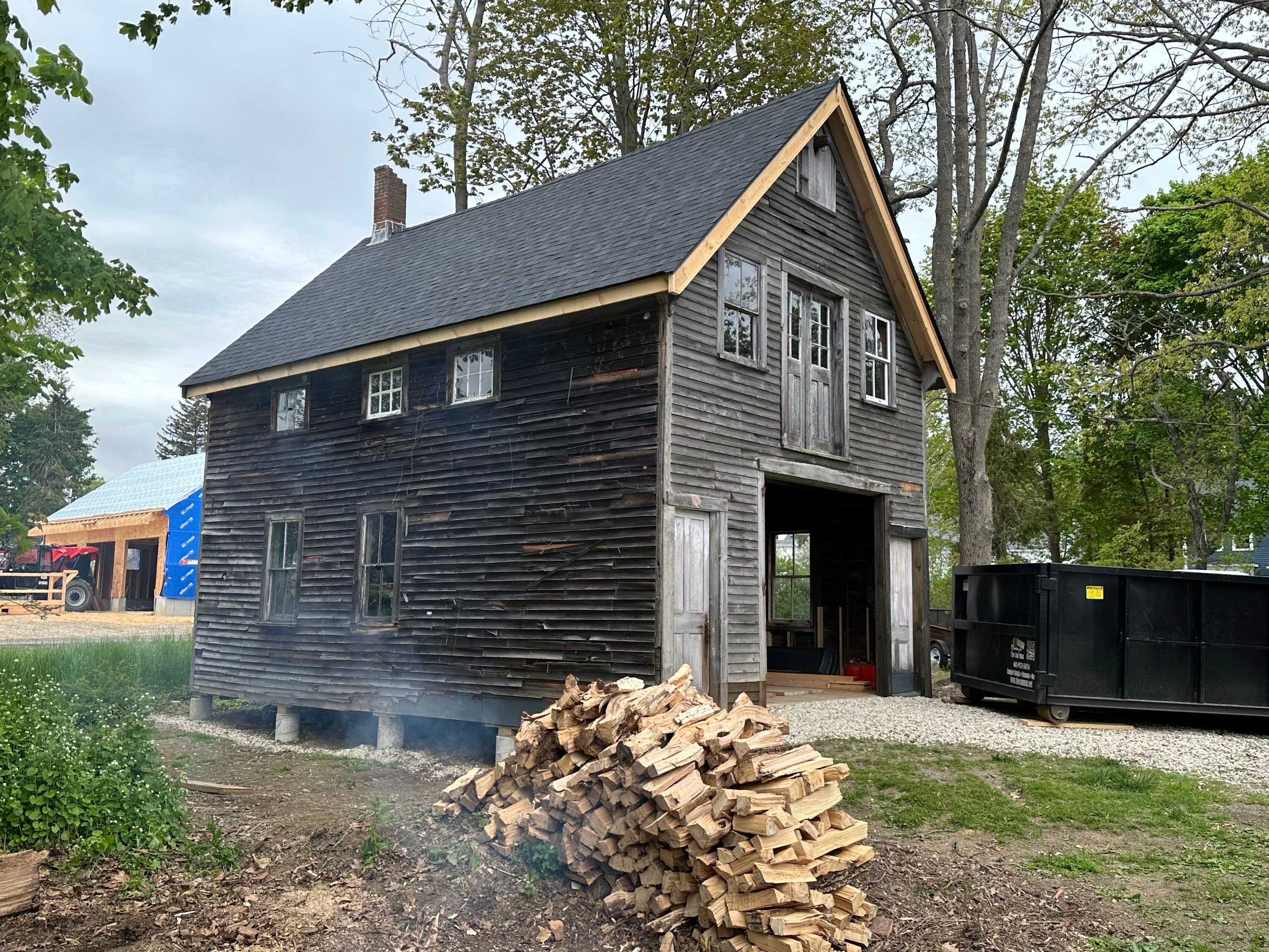 Just the beginning of a barn restoration in New Castle by Tall pine roofing