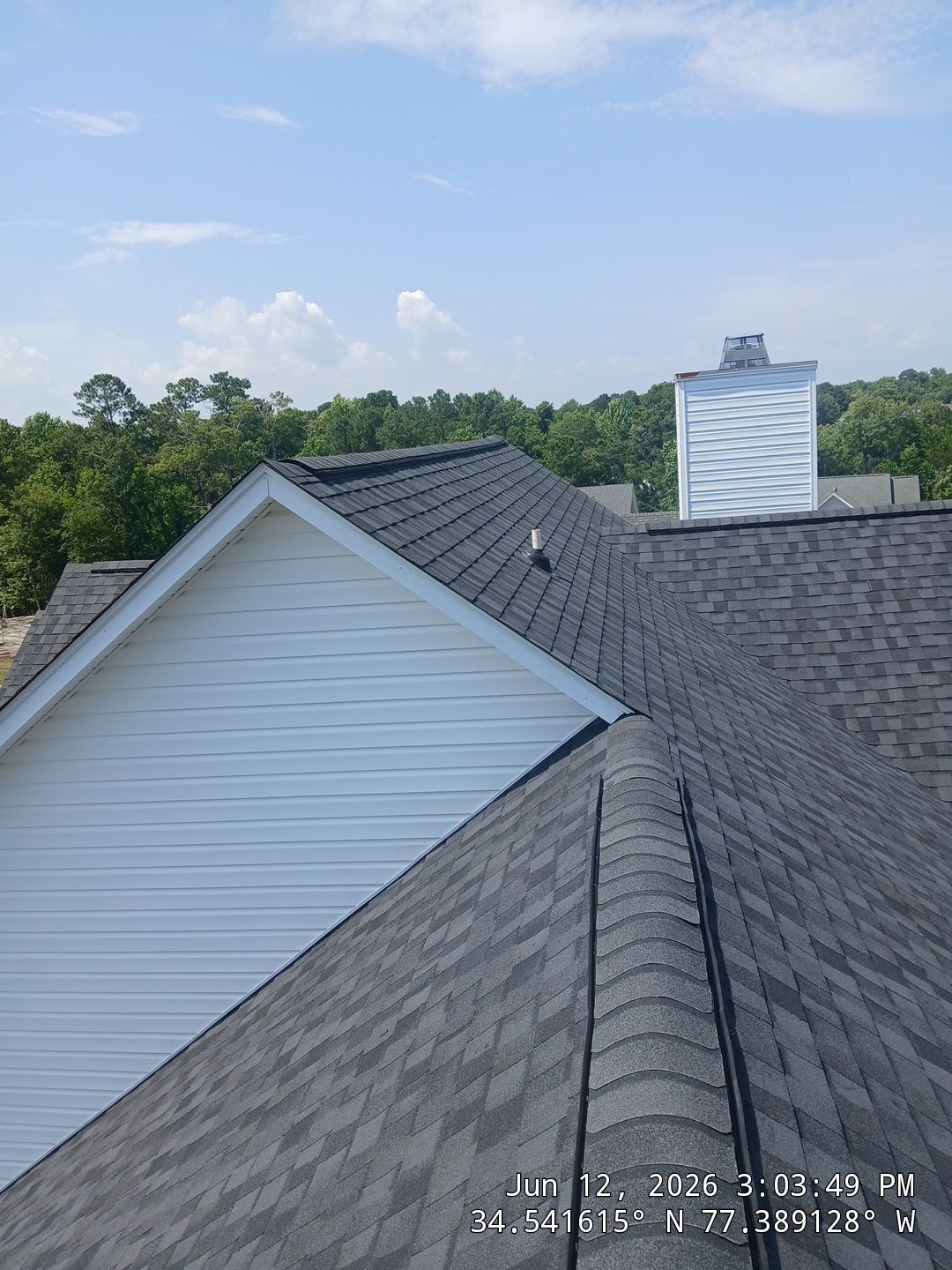 Sneads Ferry FORTIFIED Roof Replacement with CertainTeed Landmark PRO Moire Black by RGR Construction and Roofing, LLC