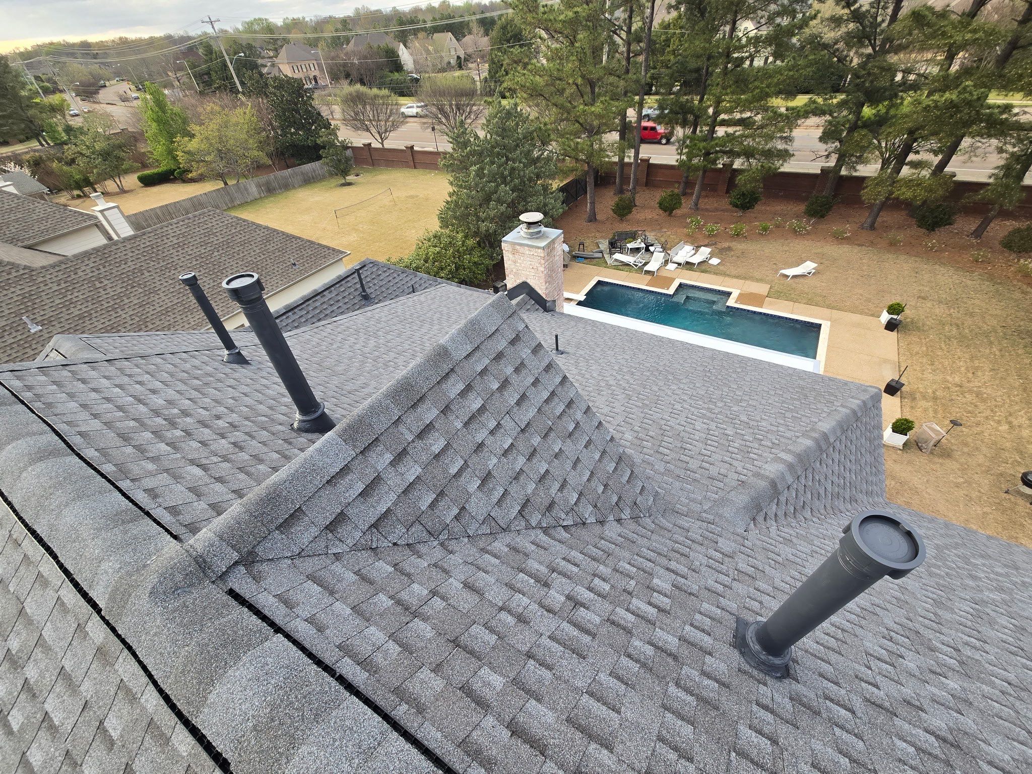 Germantown Roof Replacement Featuring GAF Timberline HDZ Shingles and New Gutter System in Germantown by Revival Roofing Services