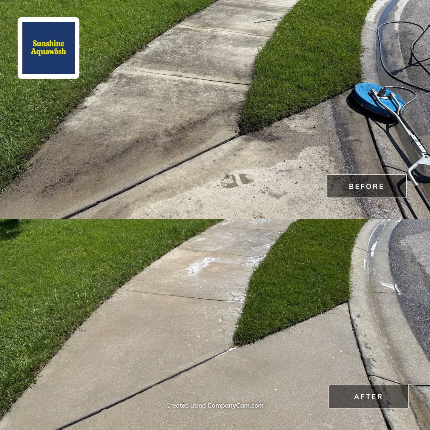 Concrete Driveway & Sidewalk Cleaning in Crystal Lakes – Palmetto, FL by Sunshine AquaWash