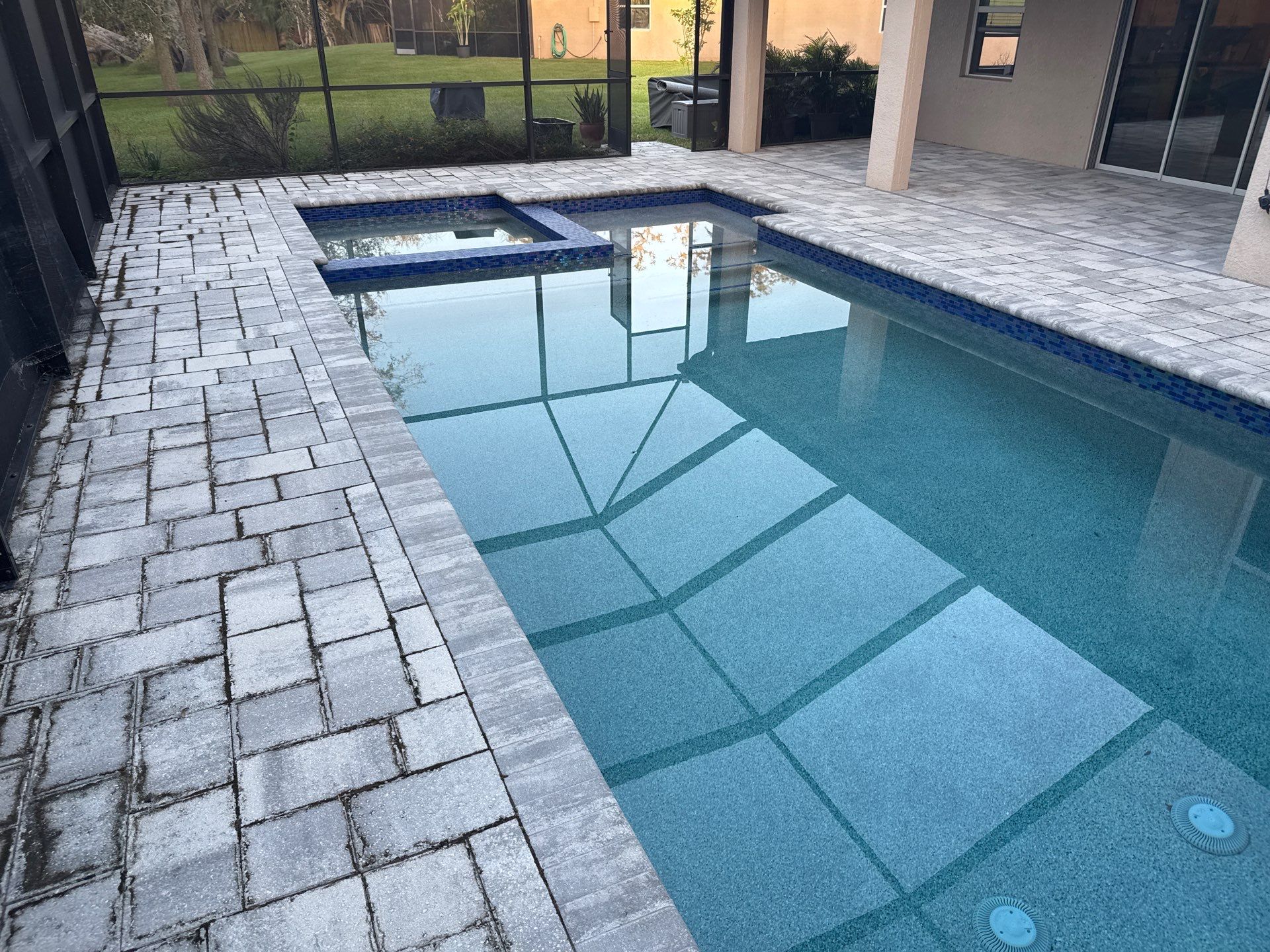Paver Pool Deck Cleaning in Ellenton, FL by Sunshine AquaWash