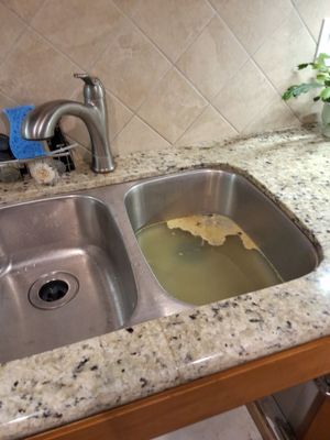 Clogged Kitchen Sink