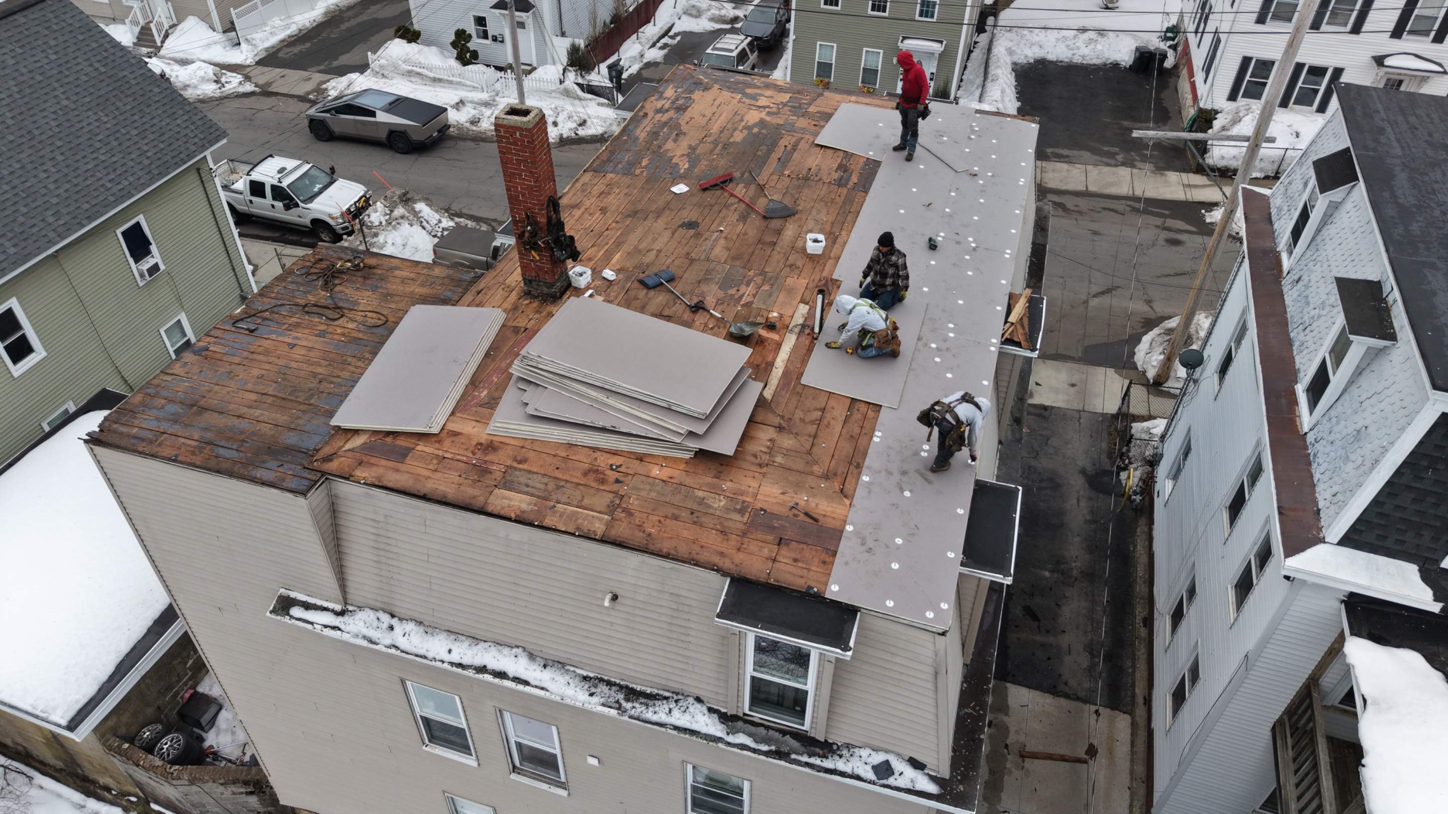 Gravel Roof Tear-Off & EPDM Rubber Roof Conversion in Haverhill, MA by JOHNNYS PRO