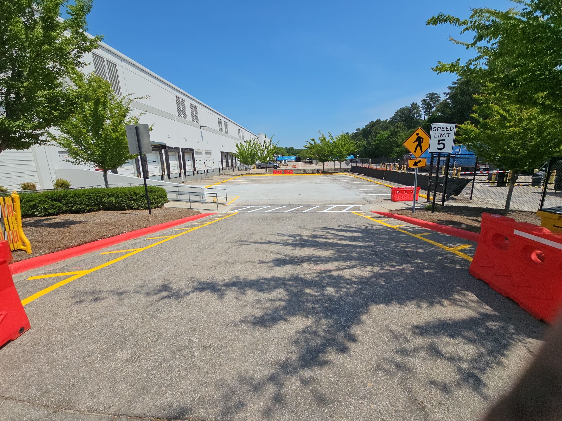 Striping Amazon Parking Lot  by Billy Weatherspoon Contractor