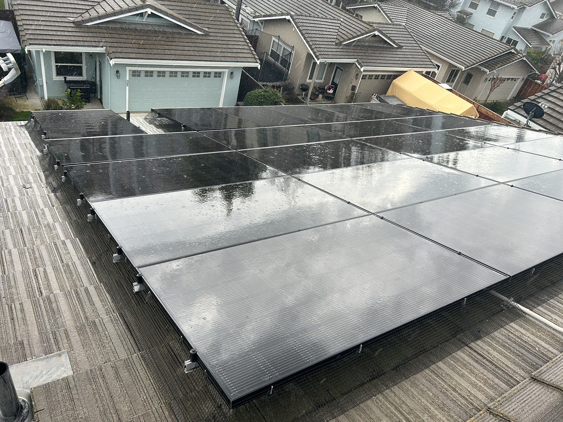 Solar Panel Bird Proofing using Critter Guard Mesh-Flat tile by All One Solar Shine