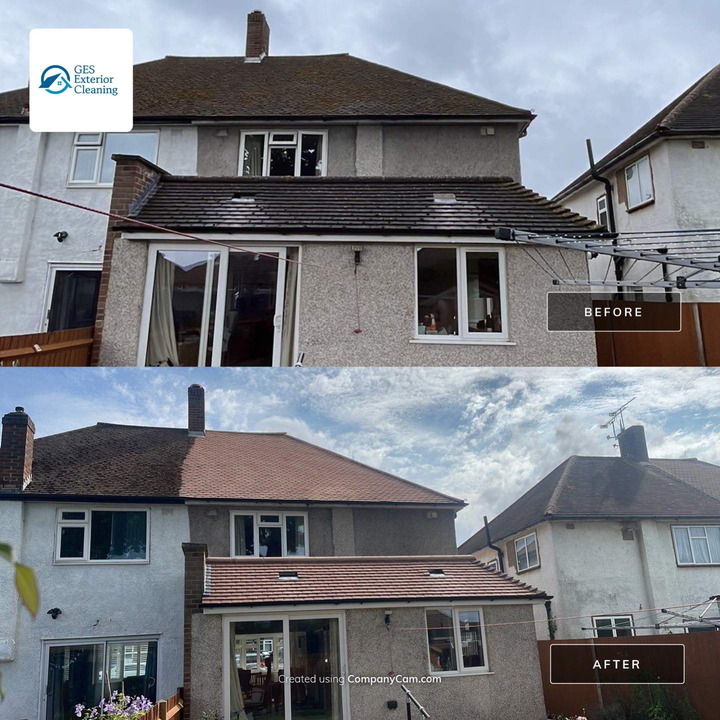 Roof Clean  - Moss Removal - Gutter Clean using Honda 15lpm Low Pressure Washing Machine by Ges Exterior Cleaning ltd
