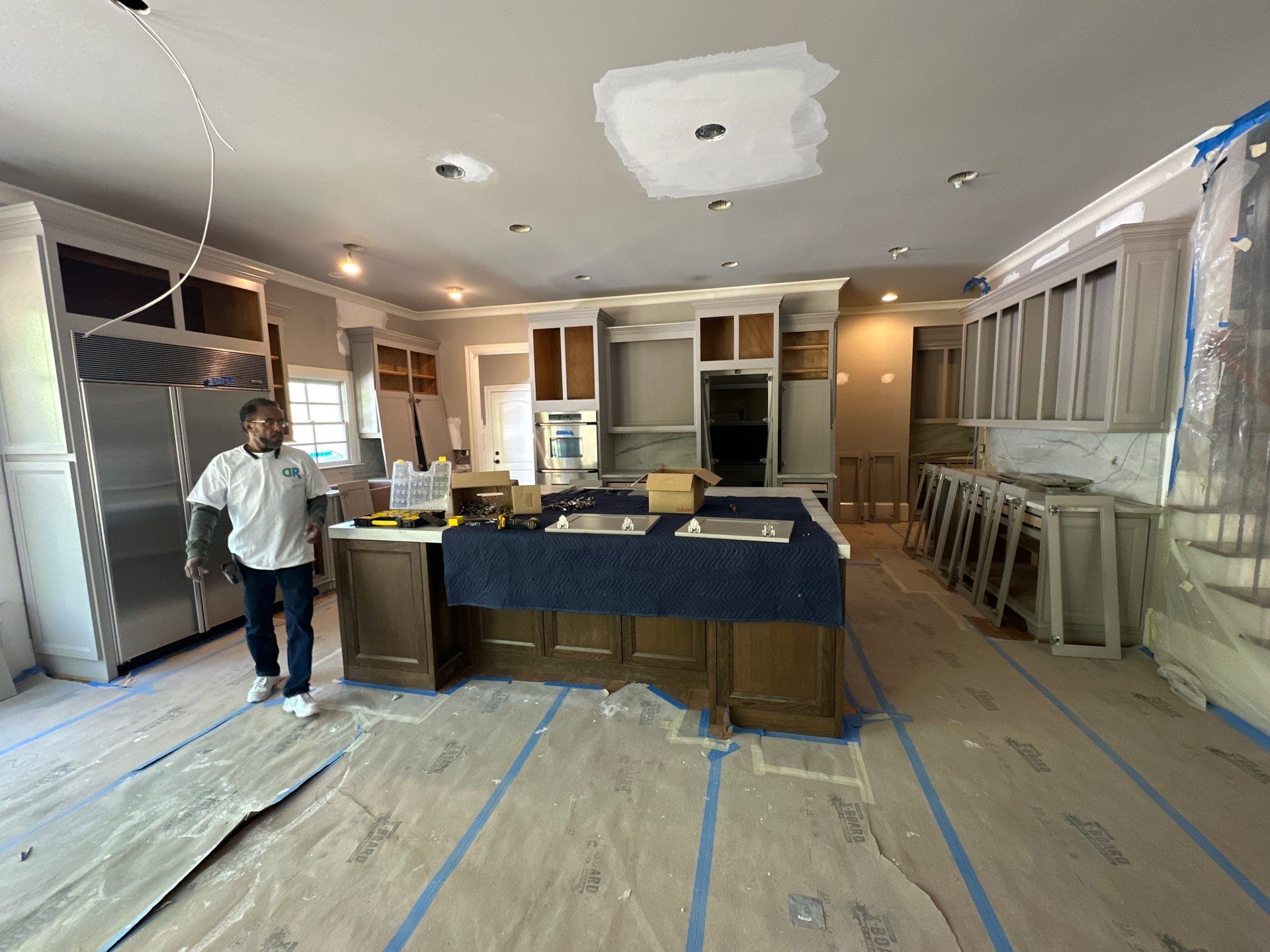 Cabinet Transformation – Kitchen & Living Room by Atlanta's Paint Doctor