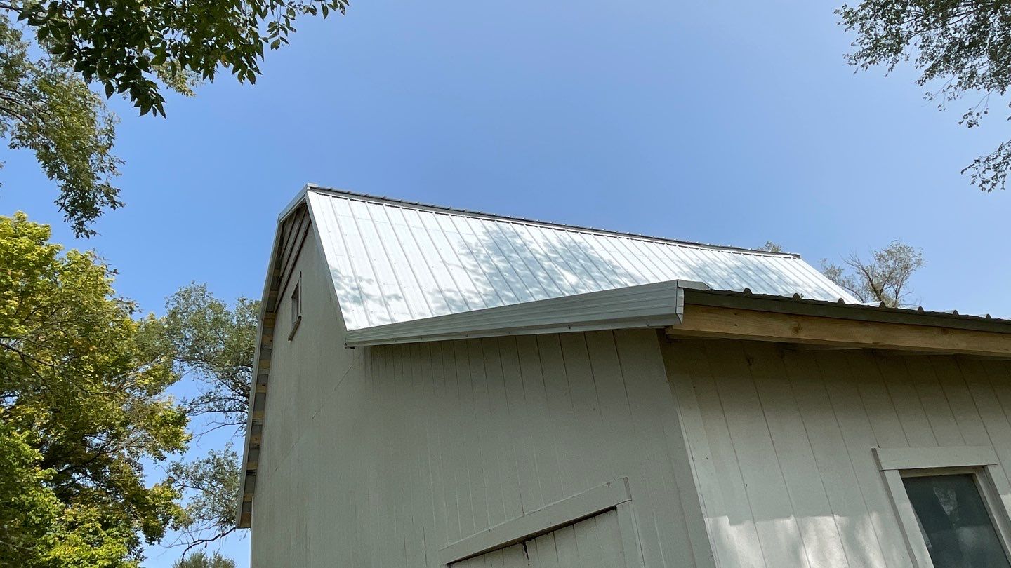 Residential Barn Roofing Install - 26 Gauge G-Rib Metal - Color bright White by Titan Commercial & Residential Roofing