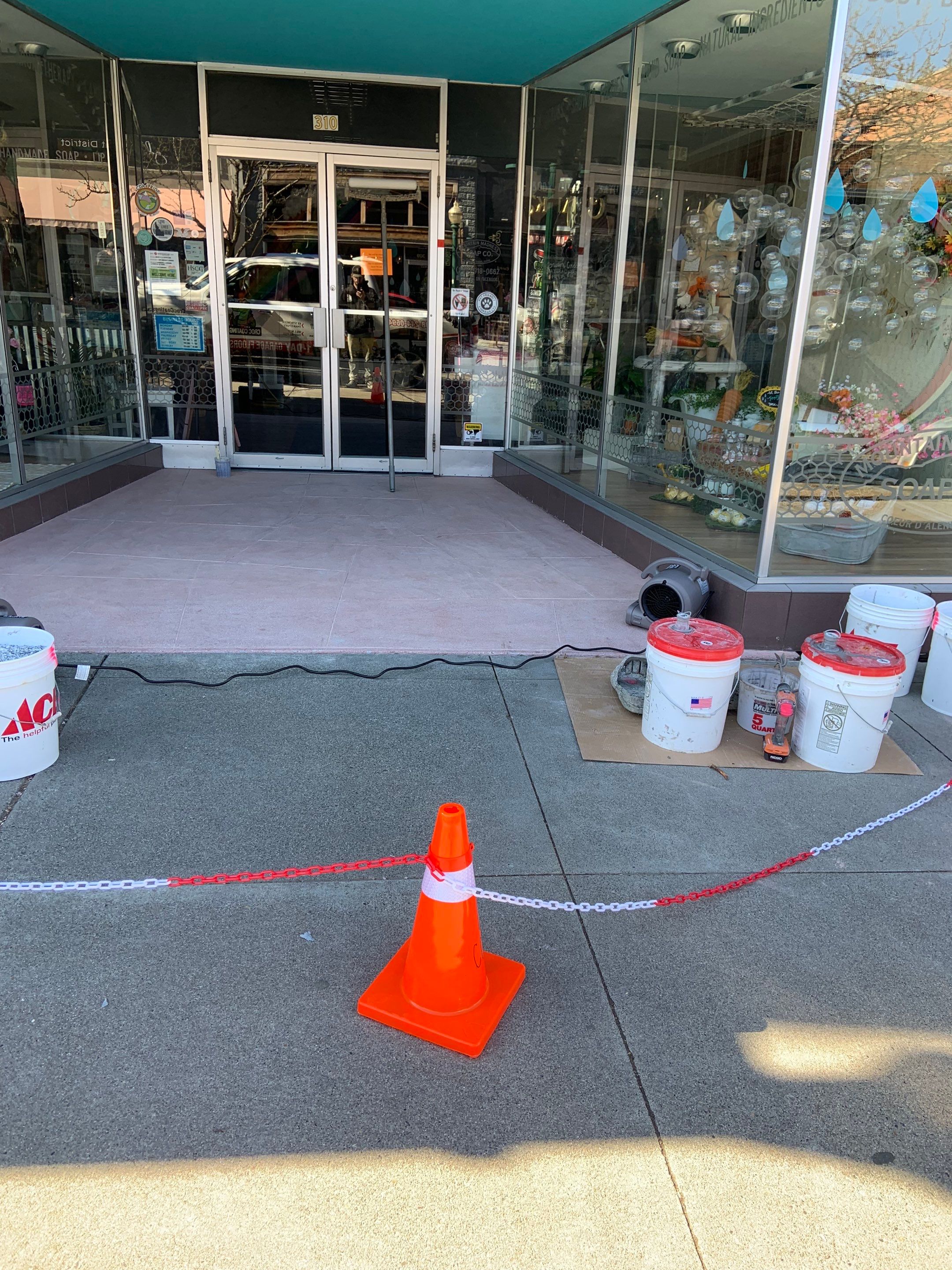 Commercial Floor Transformation using Slate Stone by Croc Coatings, LLC