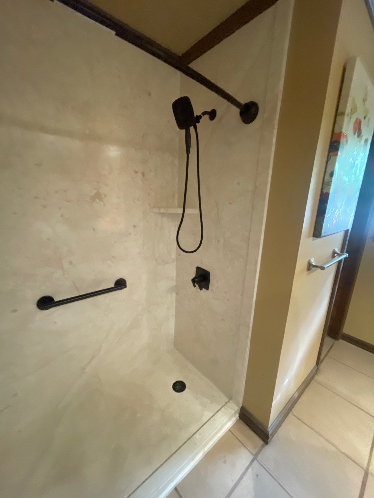 Tub to walk in shower in Fredericksburg by Lane Lauritsen - The Hill Country, Texas