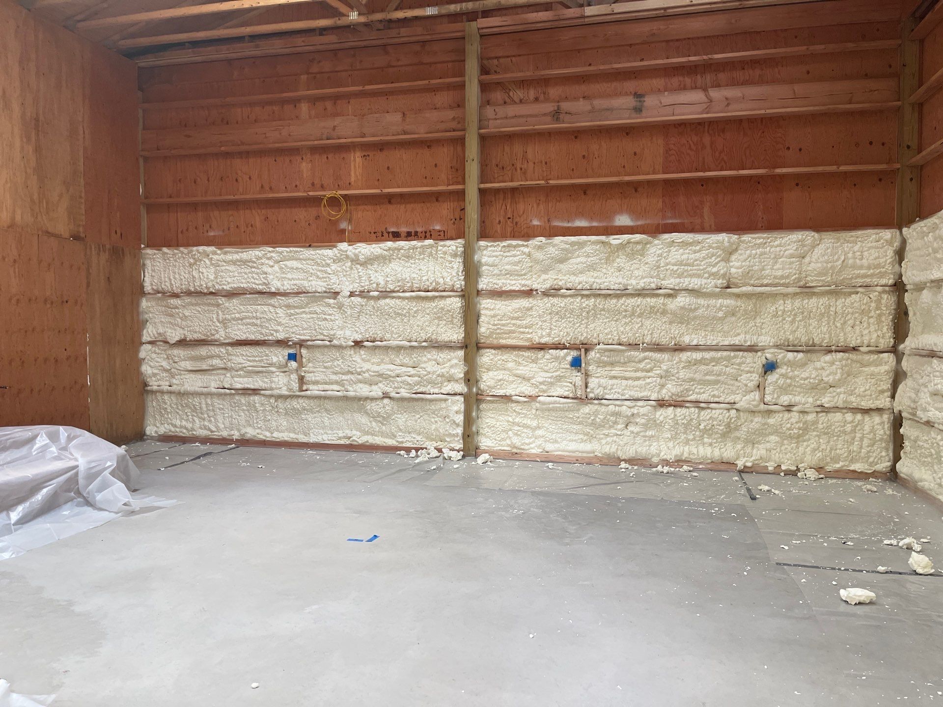 Open Cell Spray Foam to a Pole Barn by NYS Foam & Energy