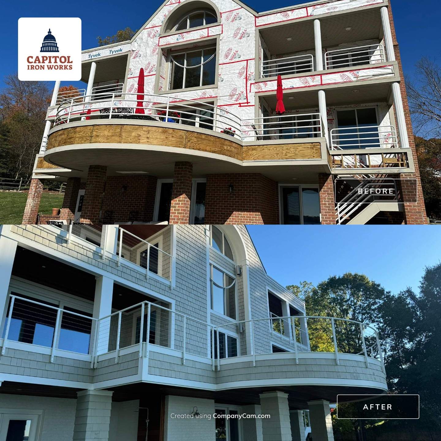 Custom Aluminum Cable Railing System – Face Mounted – Lorton, VA by Capitol Iron Works