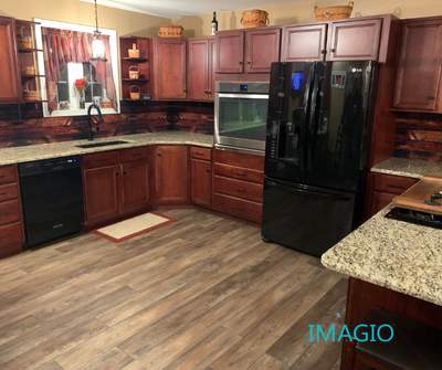 IMAGIO Nailed Oak Solid Glass Kitchen Backsplash
