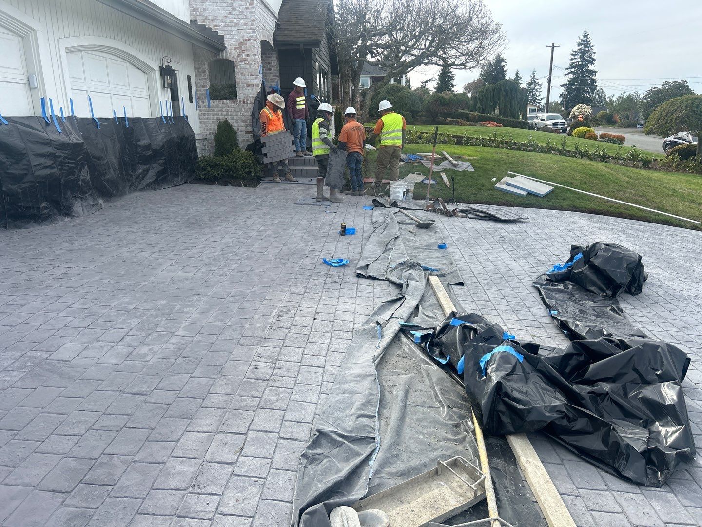 John | Stamped Concrete Driveway Makeover by Jireh Asphalt & Concrete Inc 