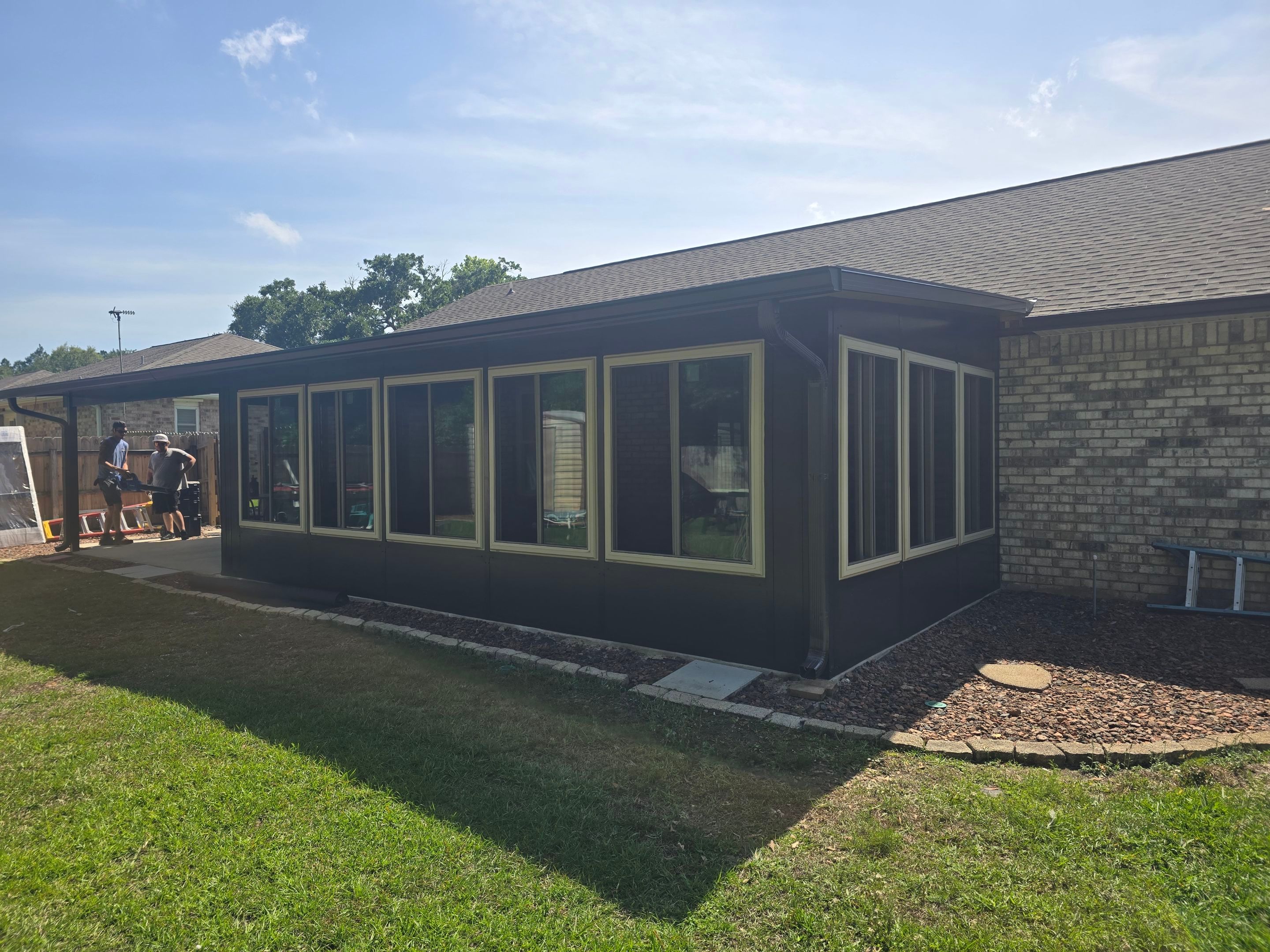 Glass Room & Patio Cover using Colorbeam by Titan Sunrooms