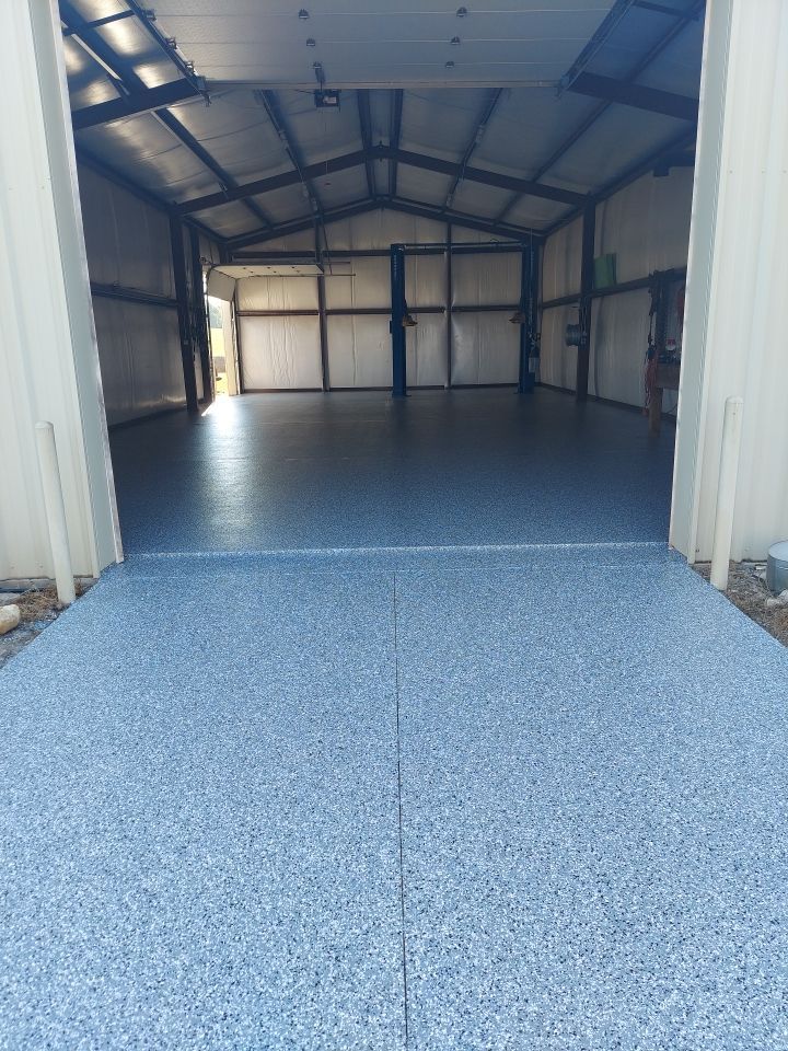 Shop Floor Coating Install with Smoke by Copperhead Coatings