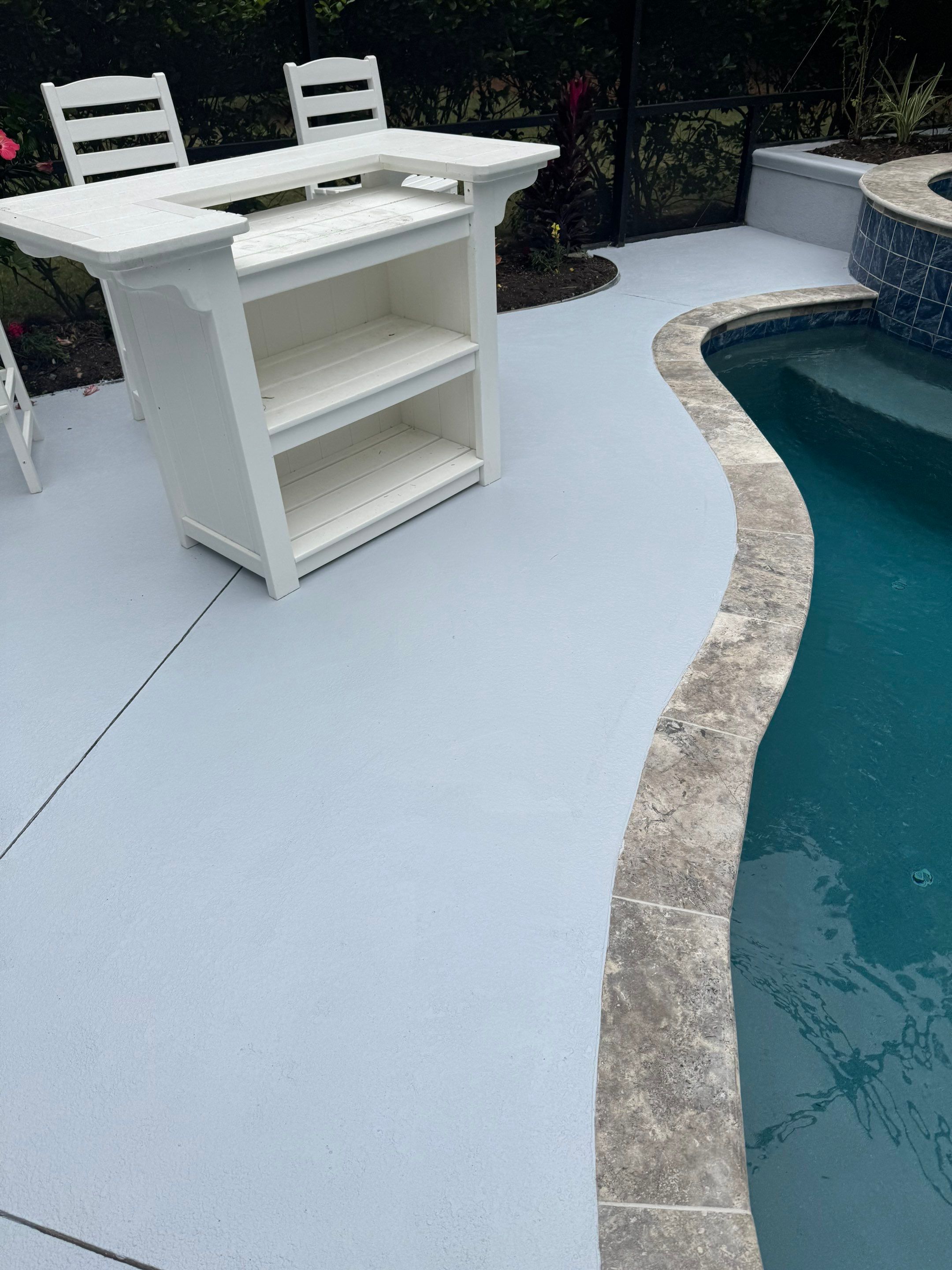Custom Paver Driveway and Textured Pool Deck Installation in Hilton Head Island by Lowcountry Scapes, LLC