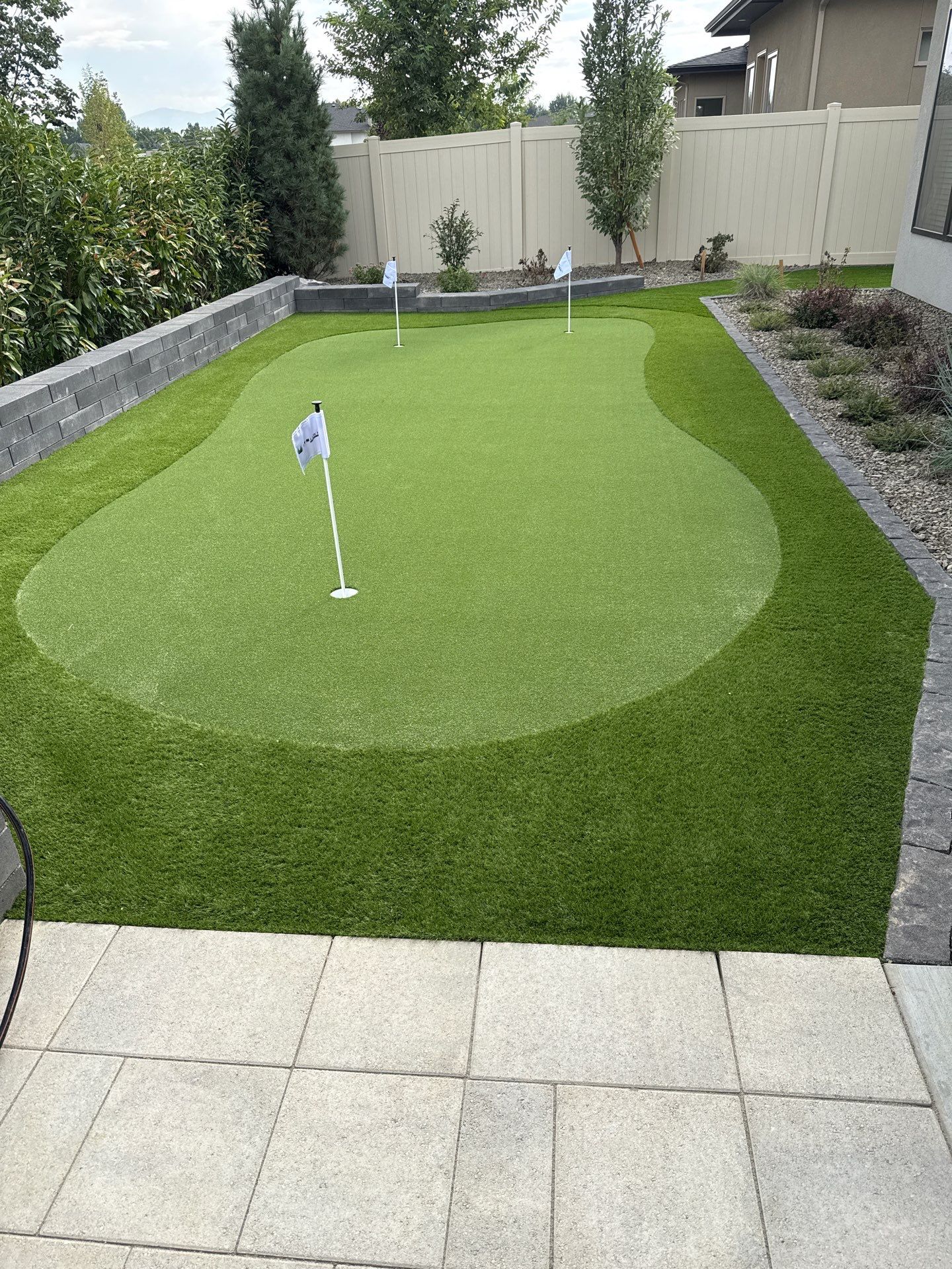 Custom Backyard Putting Green in Eagle, Idaho by Synlawn Idaho