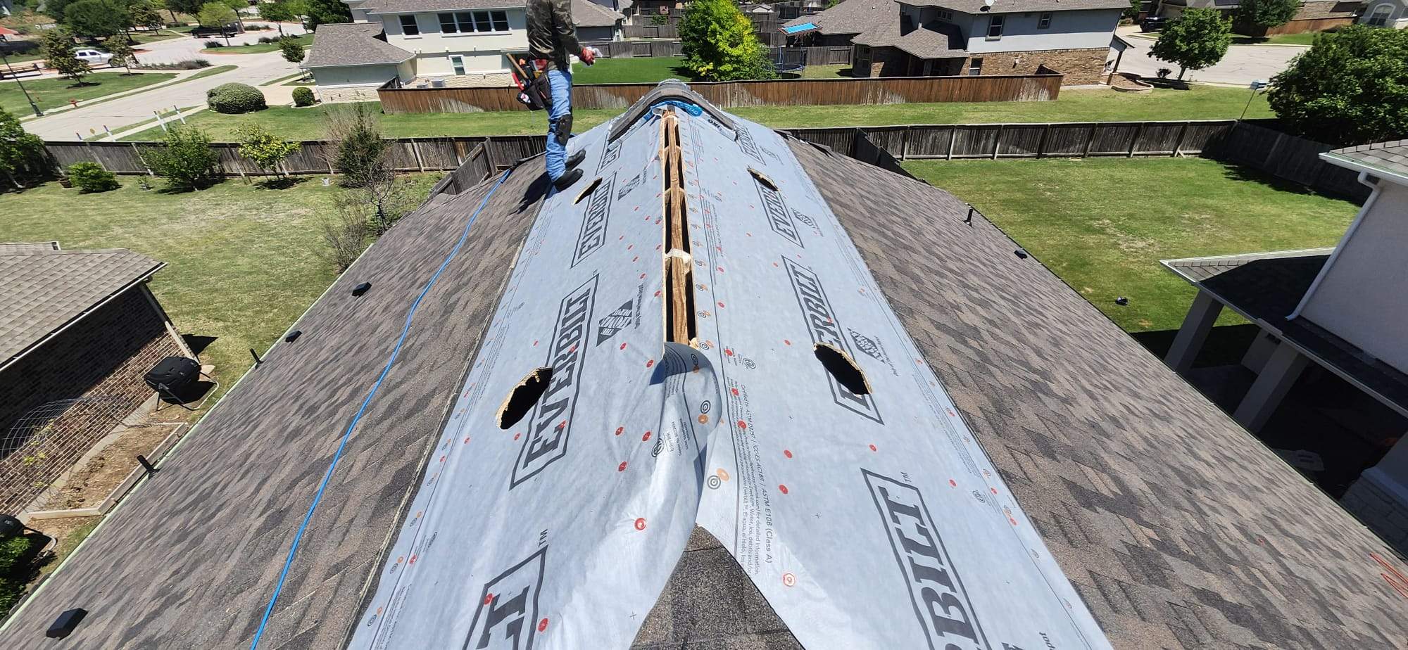 Architectural Shingle Roof Replacement and Hail Damage Restoration in Round Rock by Caliber Restoration LLC