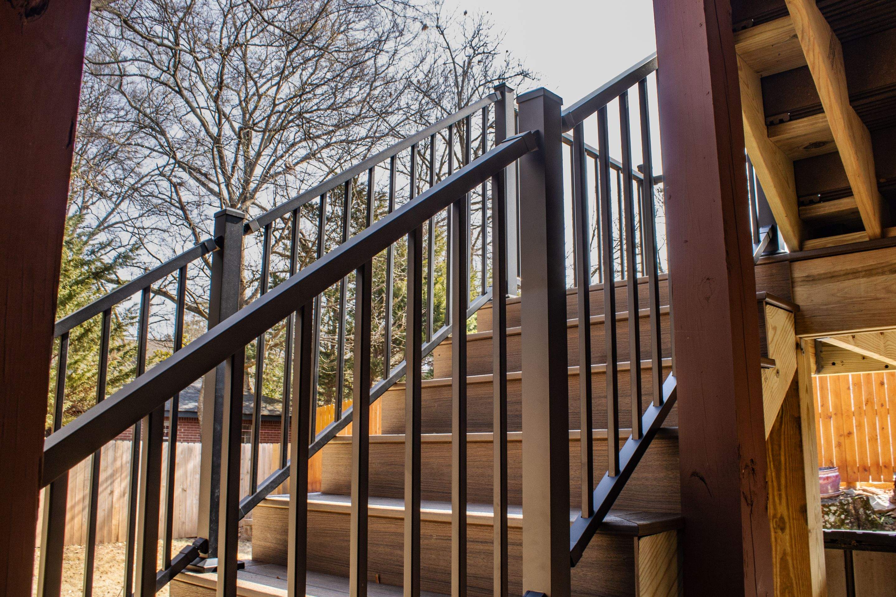 Deck Resurface using Trex and Deckorators ALX Contemporary railing by Nelson Exteriors 