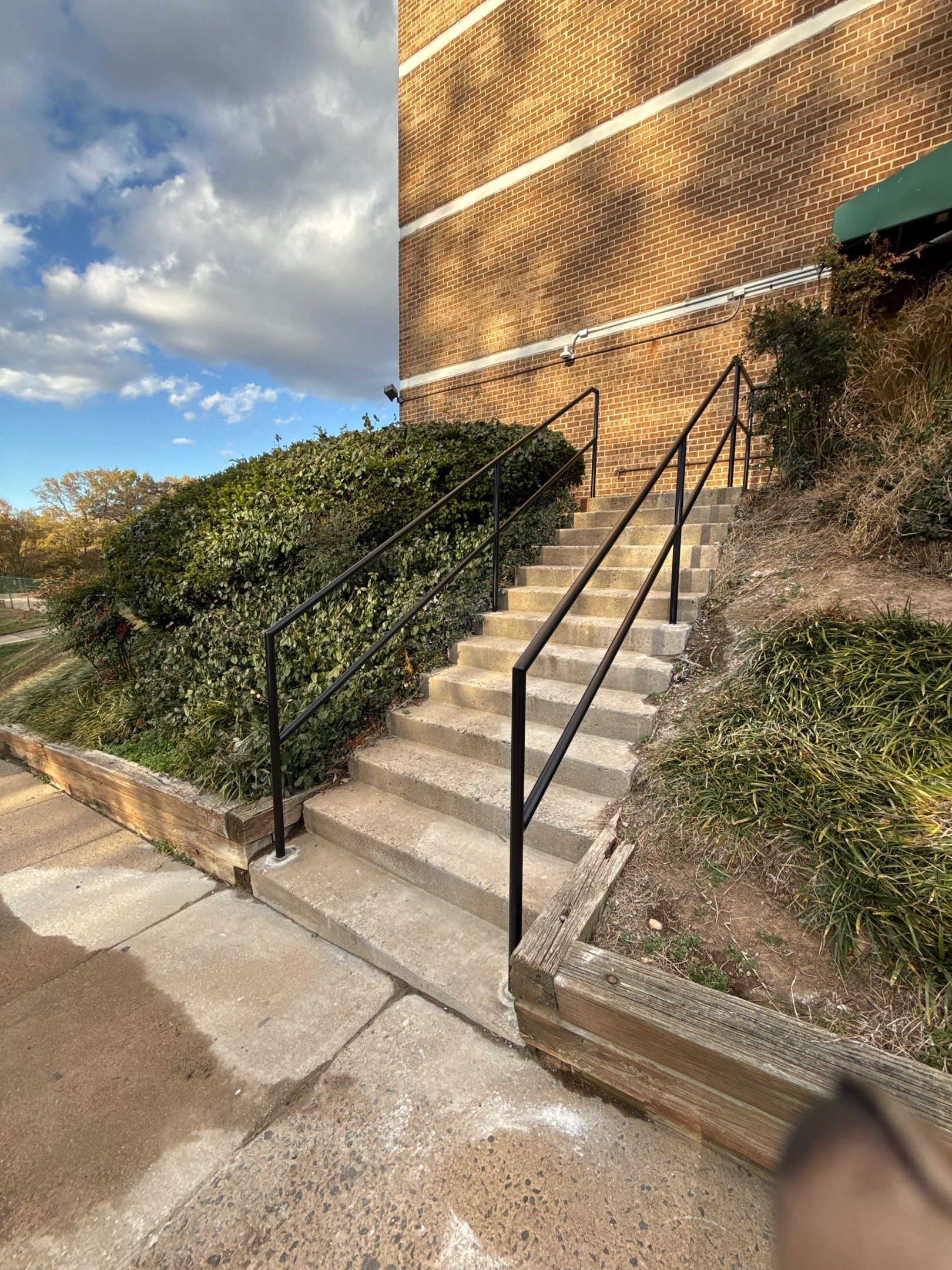 Commercial Entrance Pipe Railing Replacement – Falls Church, VA by Capitol Iron Works