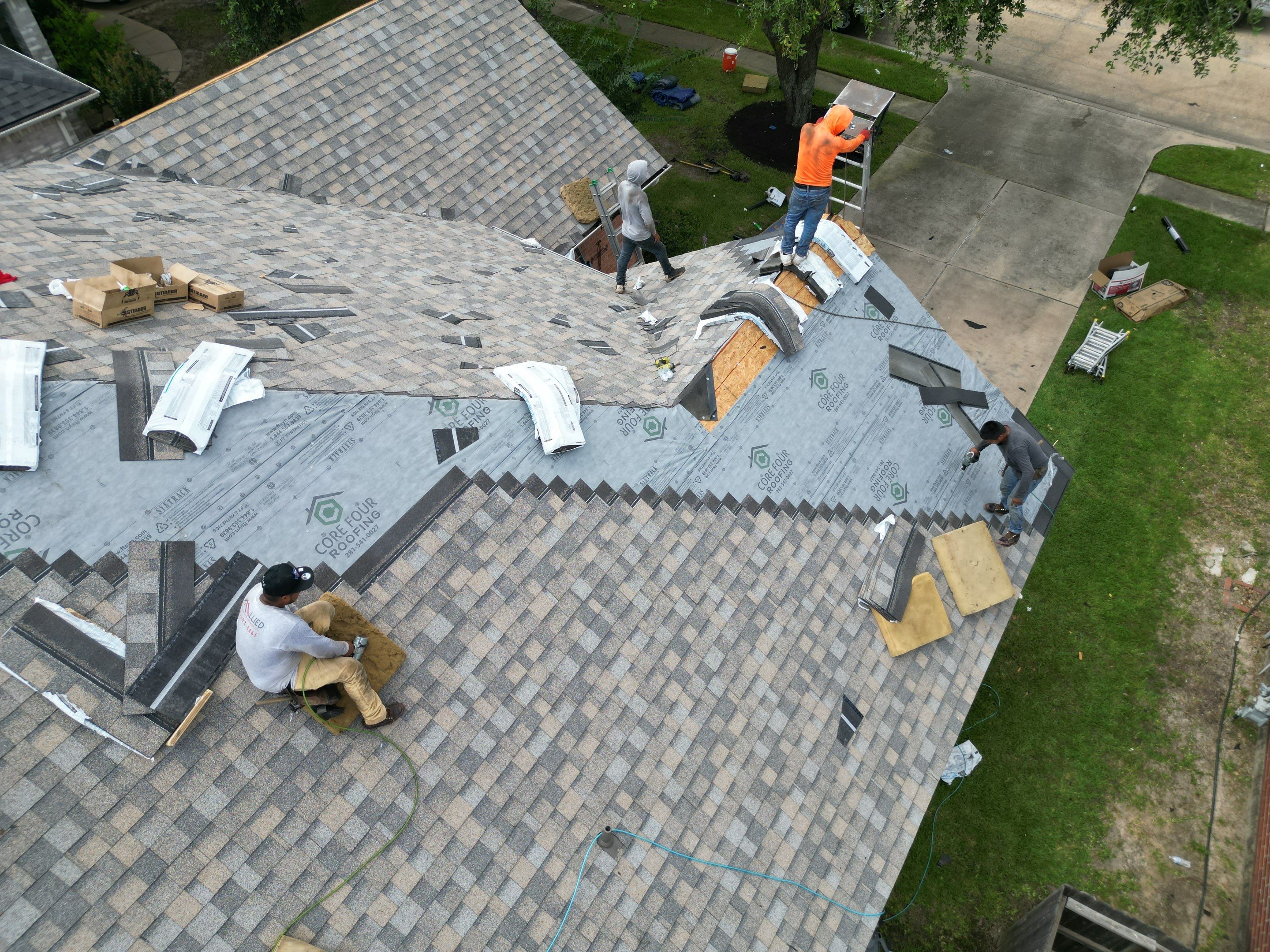Residential Roofing Installation using IKO Dynasty by Core Four Roofing