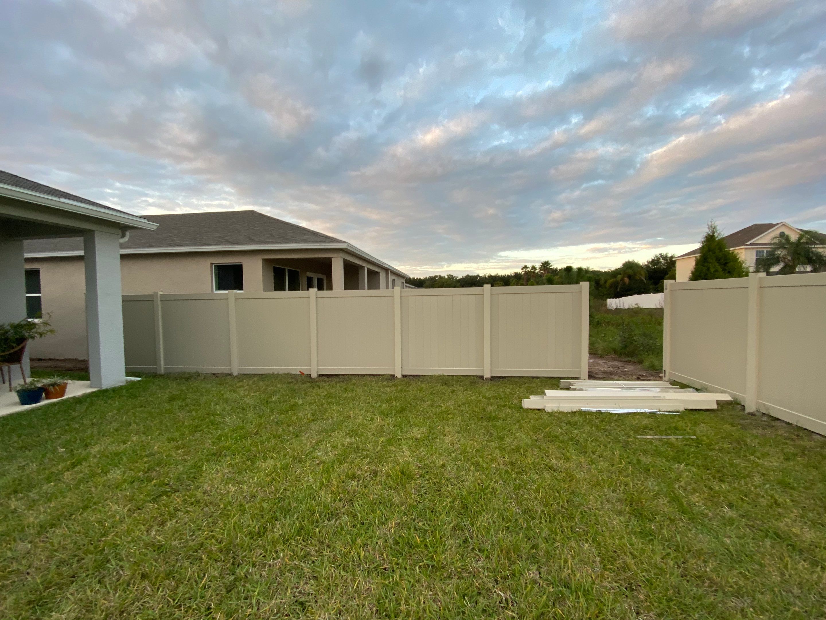 Bradenton, FL 6 ft. Tall Tan Vinyl Privacy Fence  by Asap fence and gates, LLC