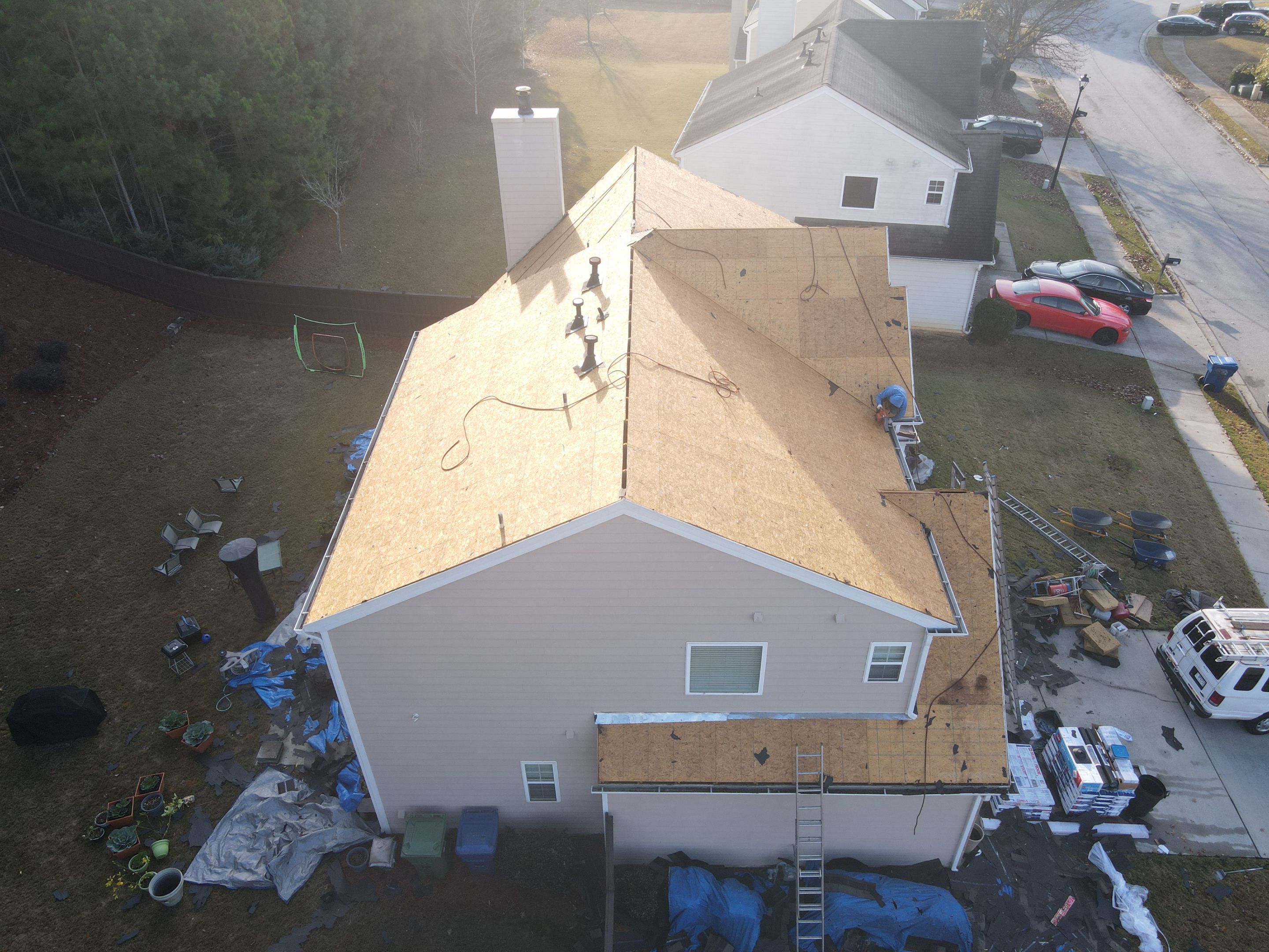 Residential Roofing Installation using Timberline HDZ Hickory  by Inspector Roofing and Restoration