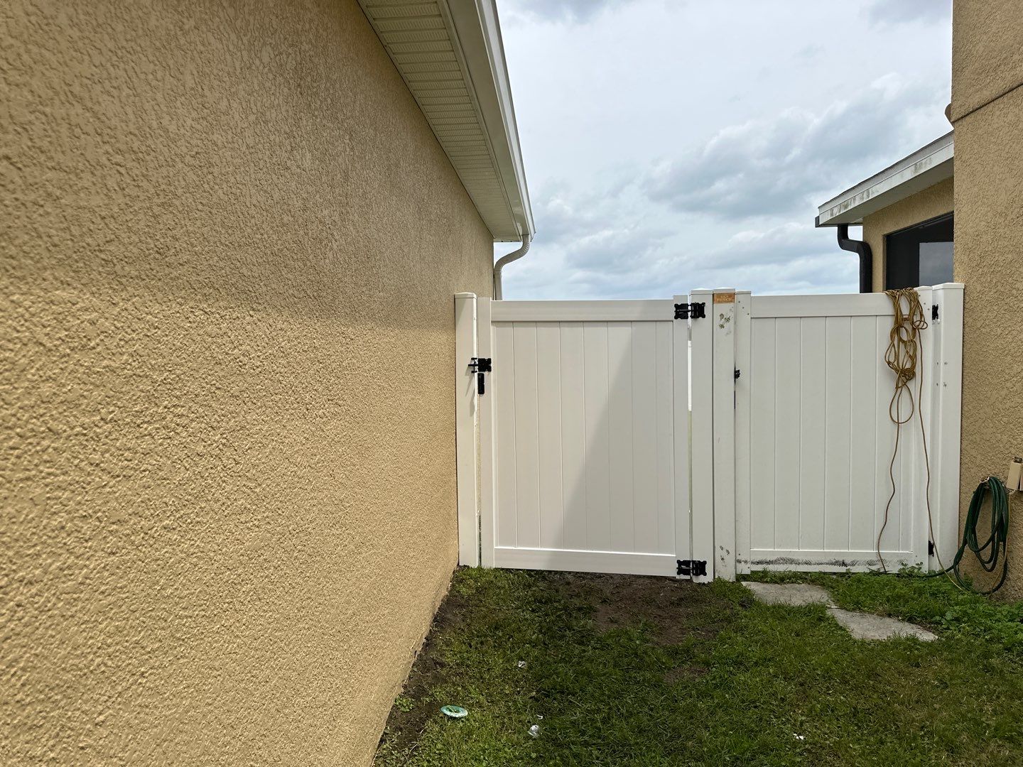 Aluminum Fence Installation using Vinyl Privacy Fence  by Asap fence and gates, LLC