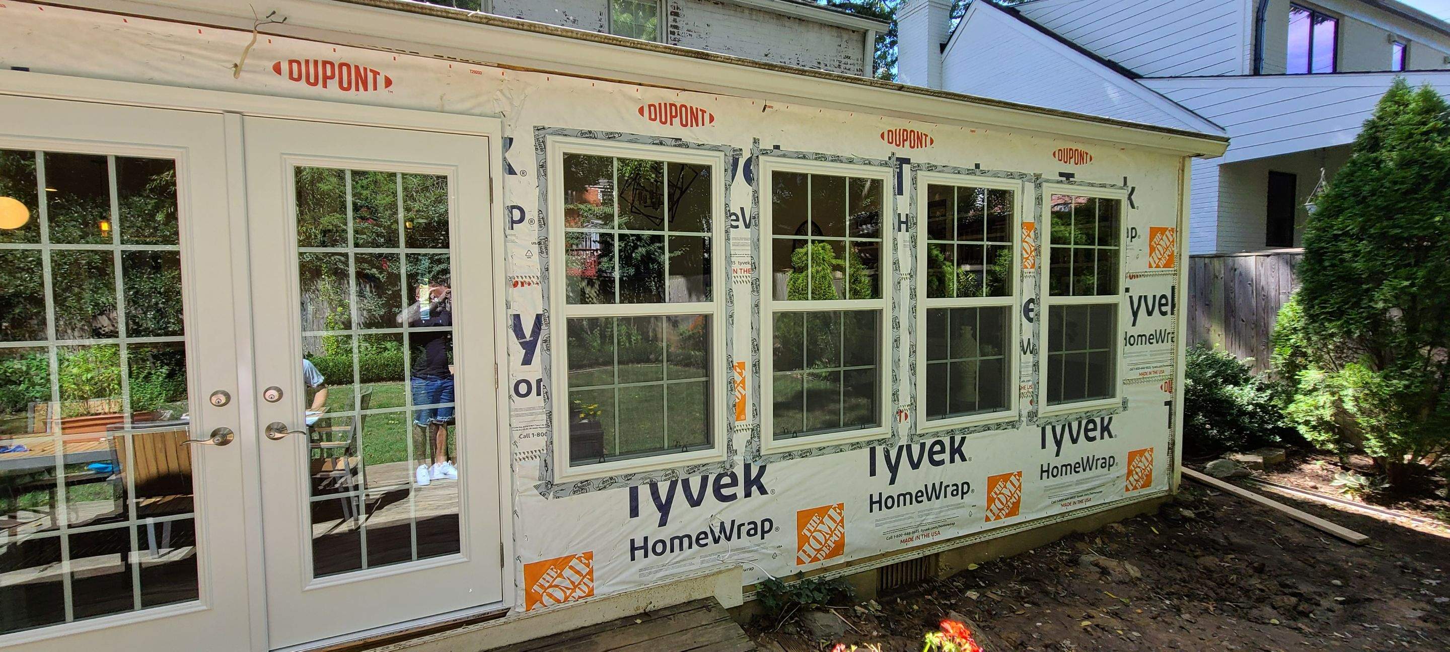James Hardie porch siding install with custom PVC Trim by Window Depot of Annapolis