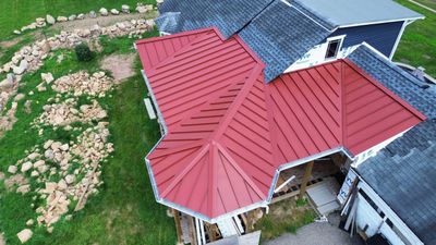 Standing Seam Metal Roof Autumn Red