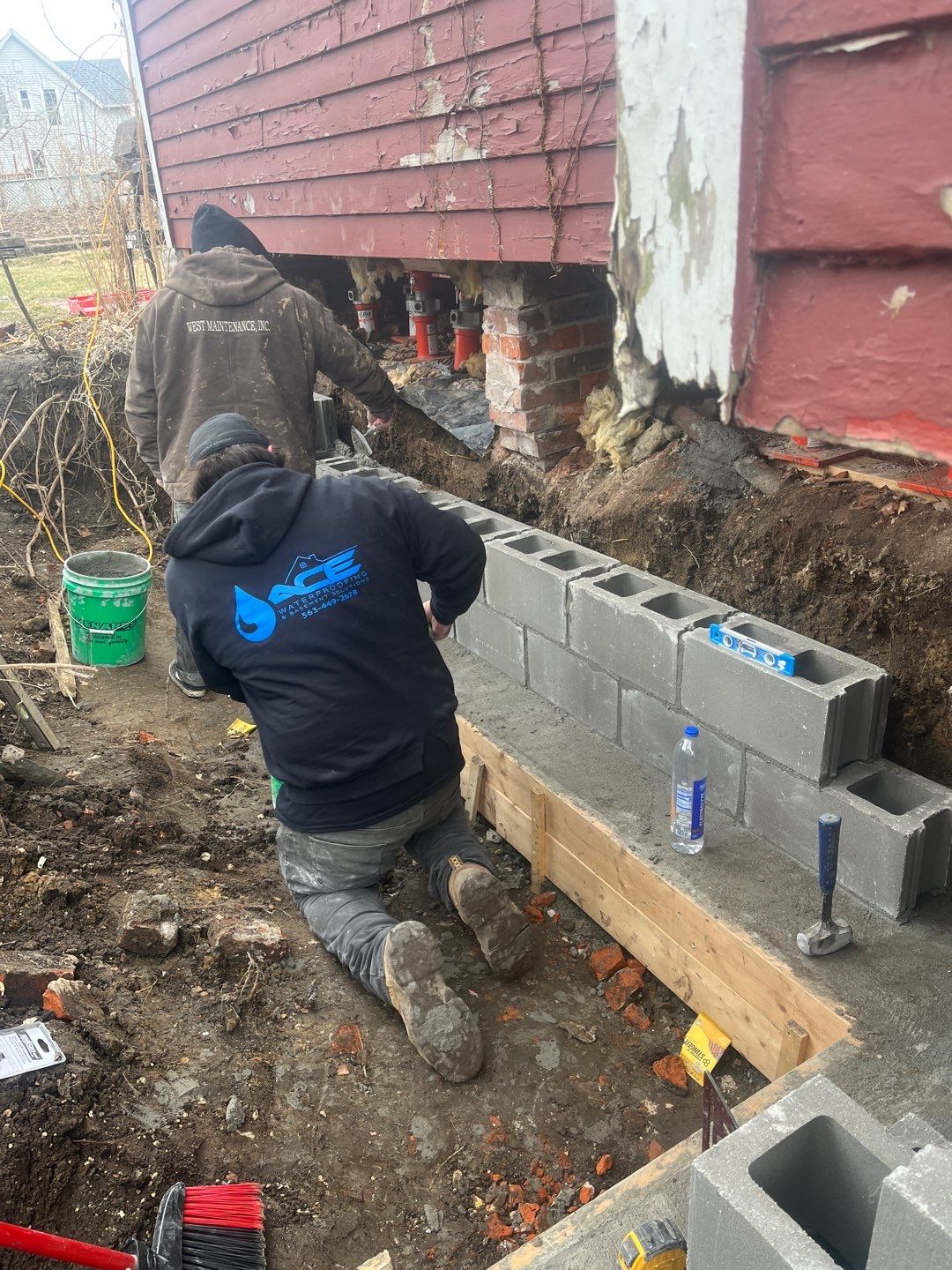 Excavation, Foundation Rebuild, and Masonry Repair by ACE Waterproofing & Basement Solutions