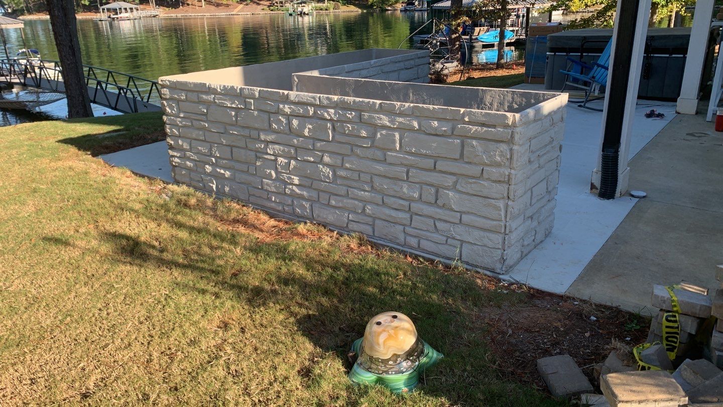 Outdoor Kitchen on Lake Keowee by Xtreme Concrete Services