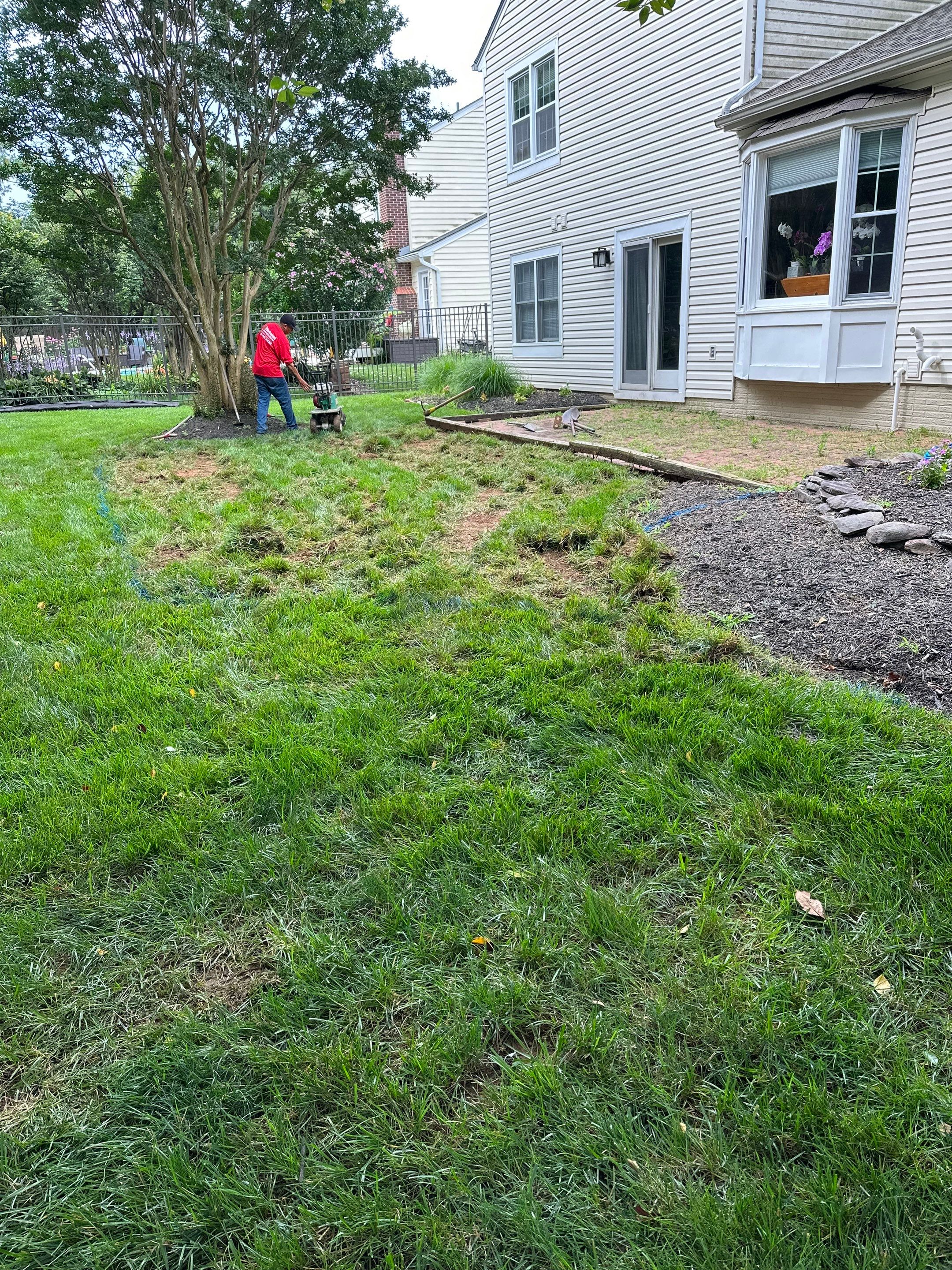 Backyard Transformation using Techo-Bloc Pavers by The Smet Companies, LLC