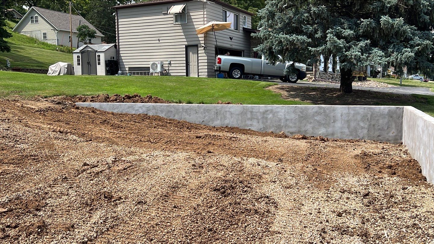 Fence / Retaining Wall using Block then parge by ACE Waterproofing & Basement Solutions