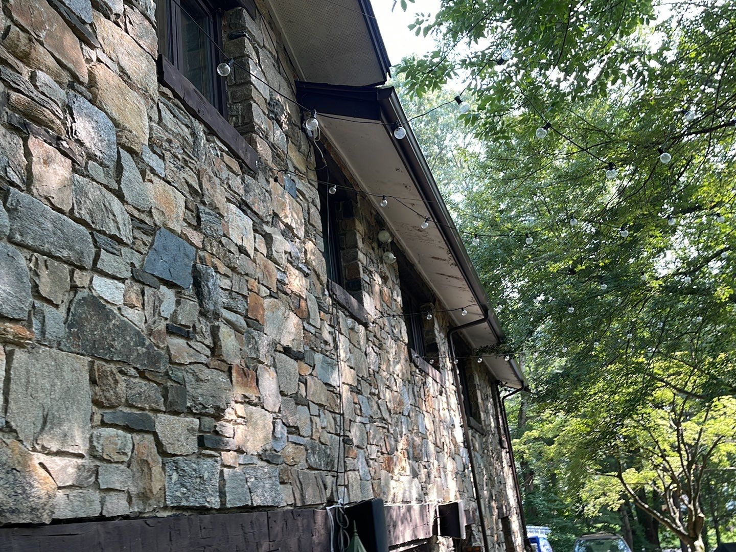 Gutter Installation using 5k Brown Gutters by A Plus Exterior