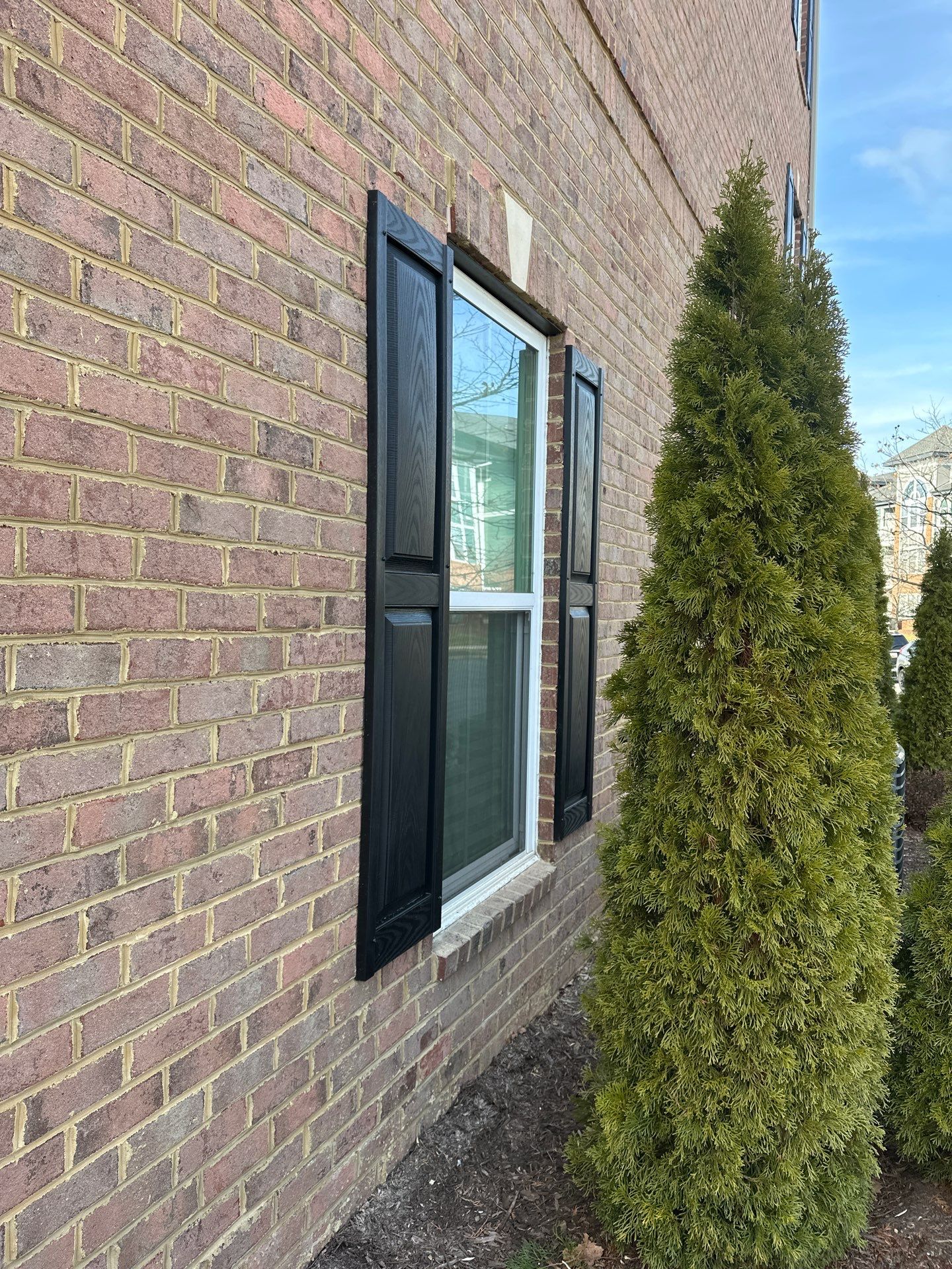 Black Shutters using Mid America Raised Panel by ExteriorPros