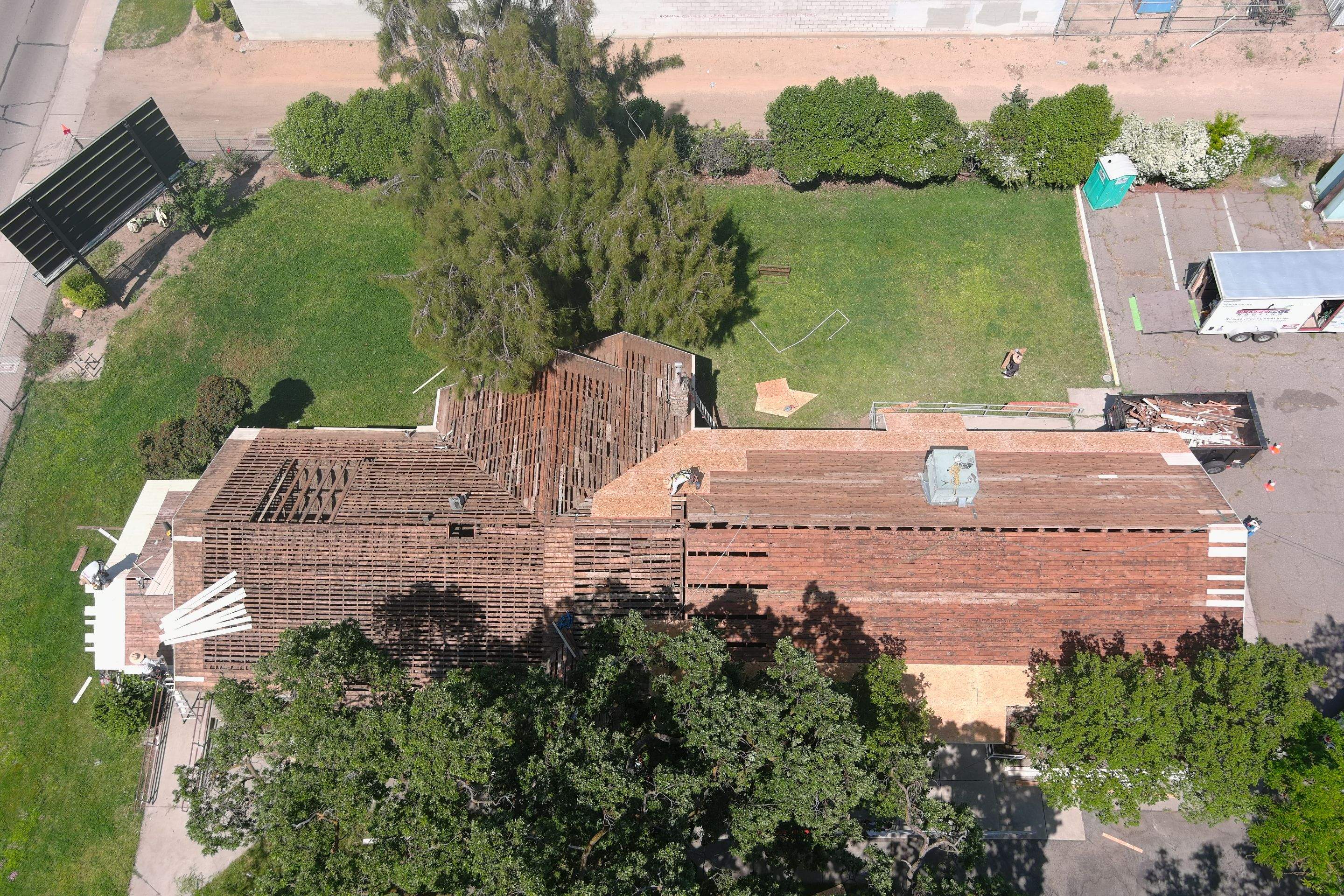 Certainteed Landmark Solaris shingle job at Merced Fairgrounds by Straight Edge Roofing Inc