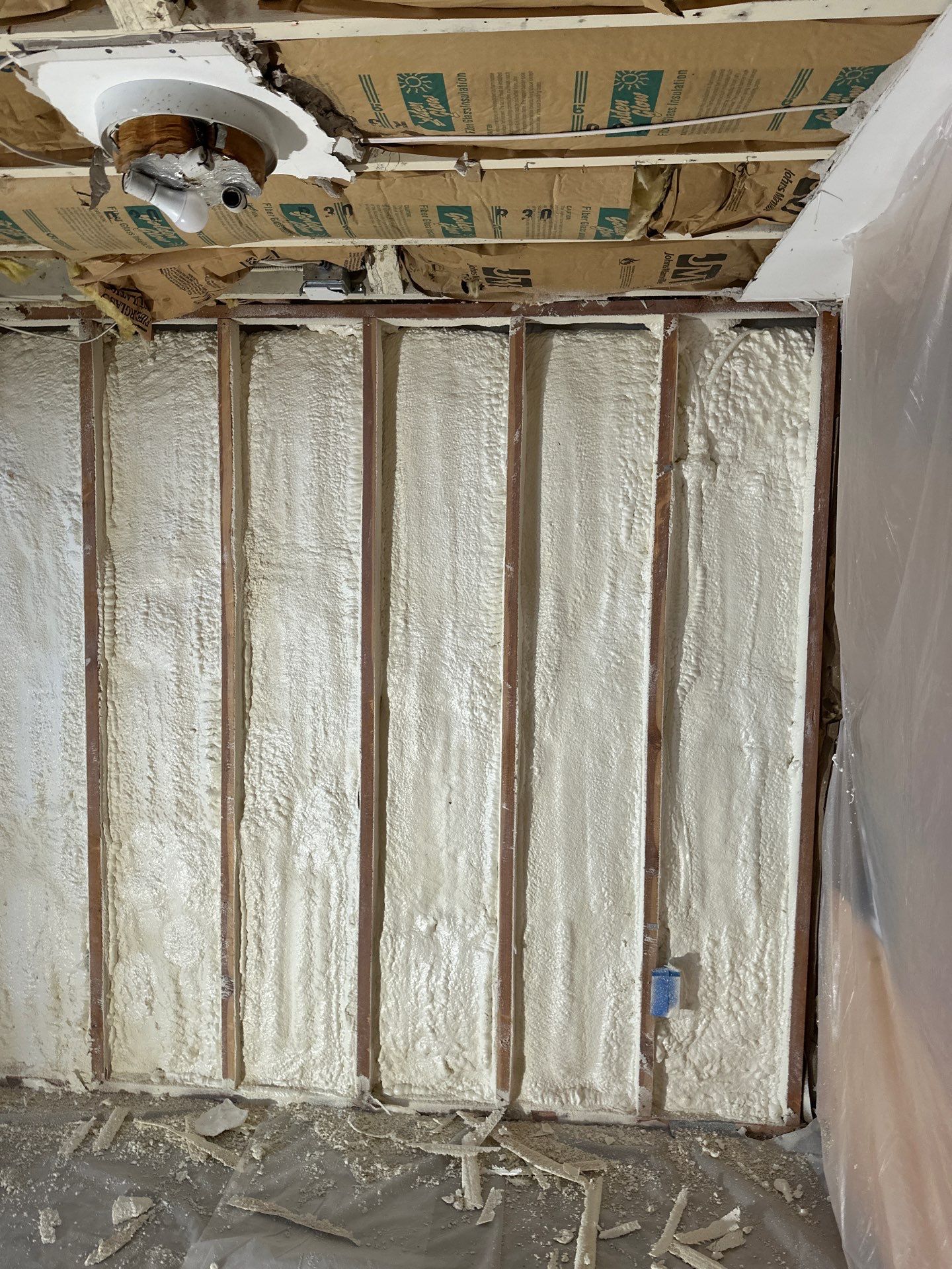 Basement Exterior Walls using Closed Cell Spray Foam by NYS Foam & Energy