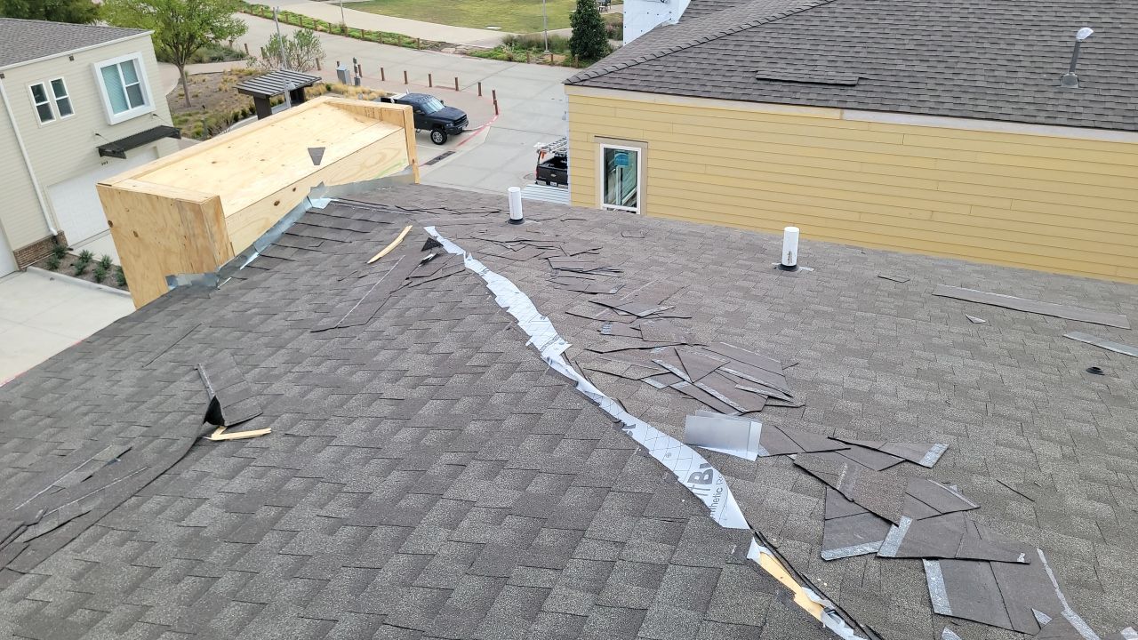 Apartment Roofing Installation using GAF HDZ Shingles, GAF TPO and Pavers in Lewisville, TX by Roof Experts