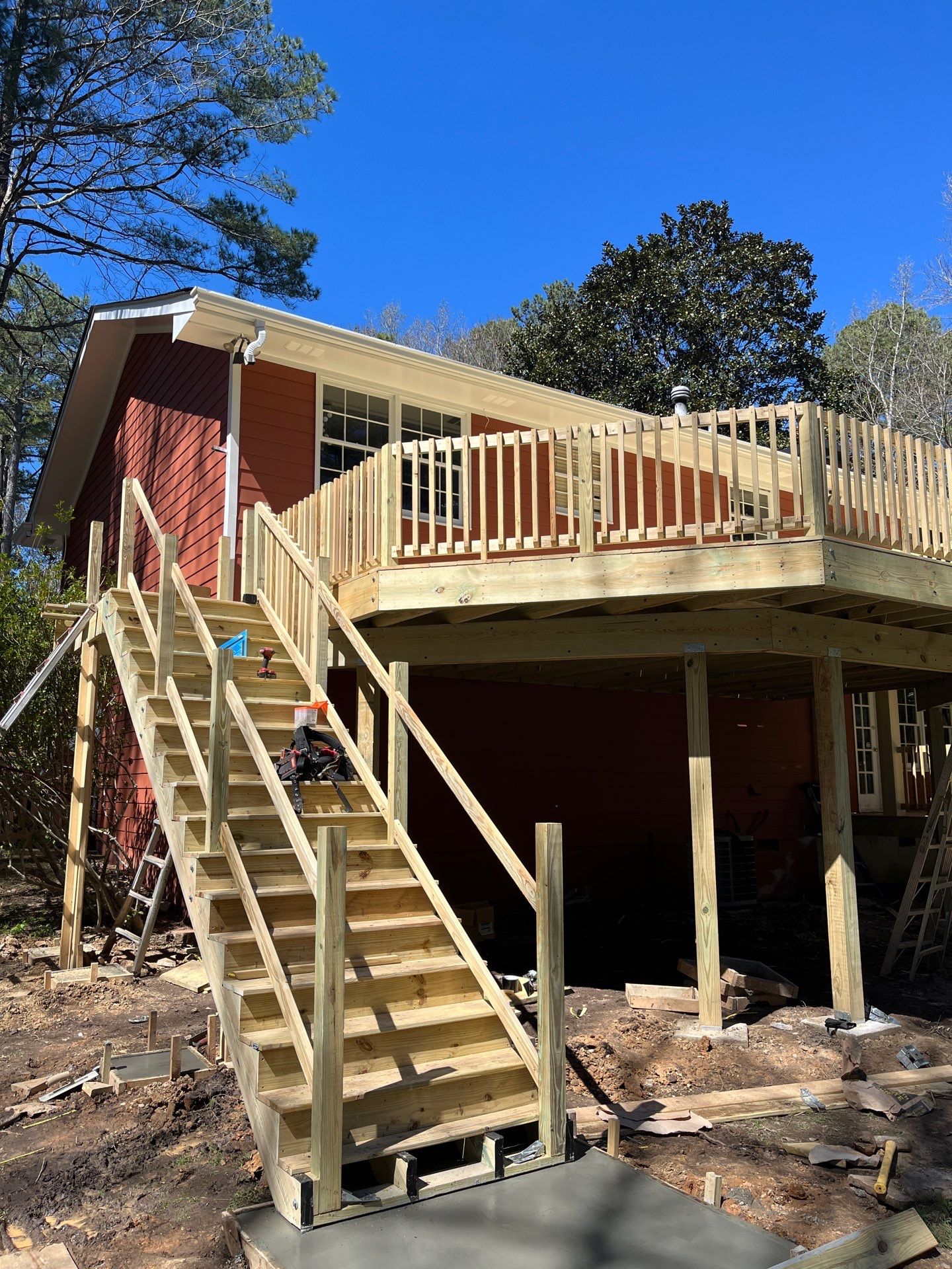 Atlanta, GA James Hardie Siding, Pressure Treated Wood Deck Replacement, and Exterior Painting by Nelson Exteriors 