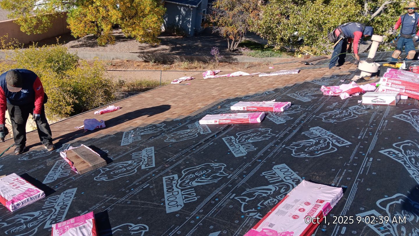 Oakridge Desert tan shingles in Chimayo Meadows by Doyle Roof Masters Inc