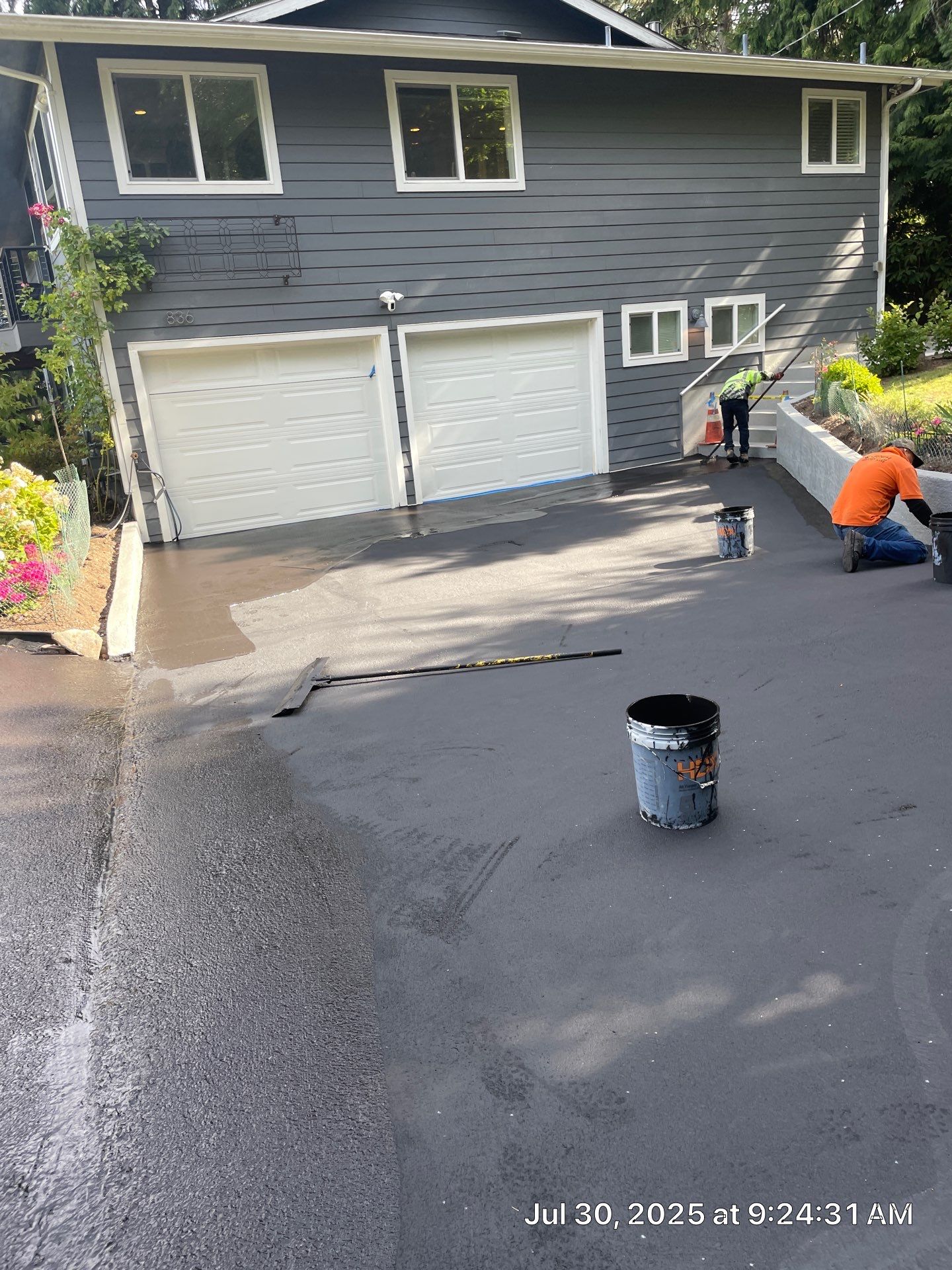 Epoxy Stairs & Sealcoat Driveway Application by Jireh Asphalt & Concrete Inc 