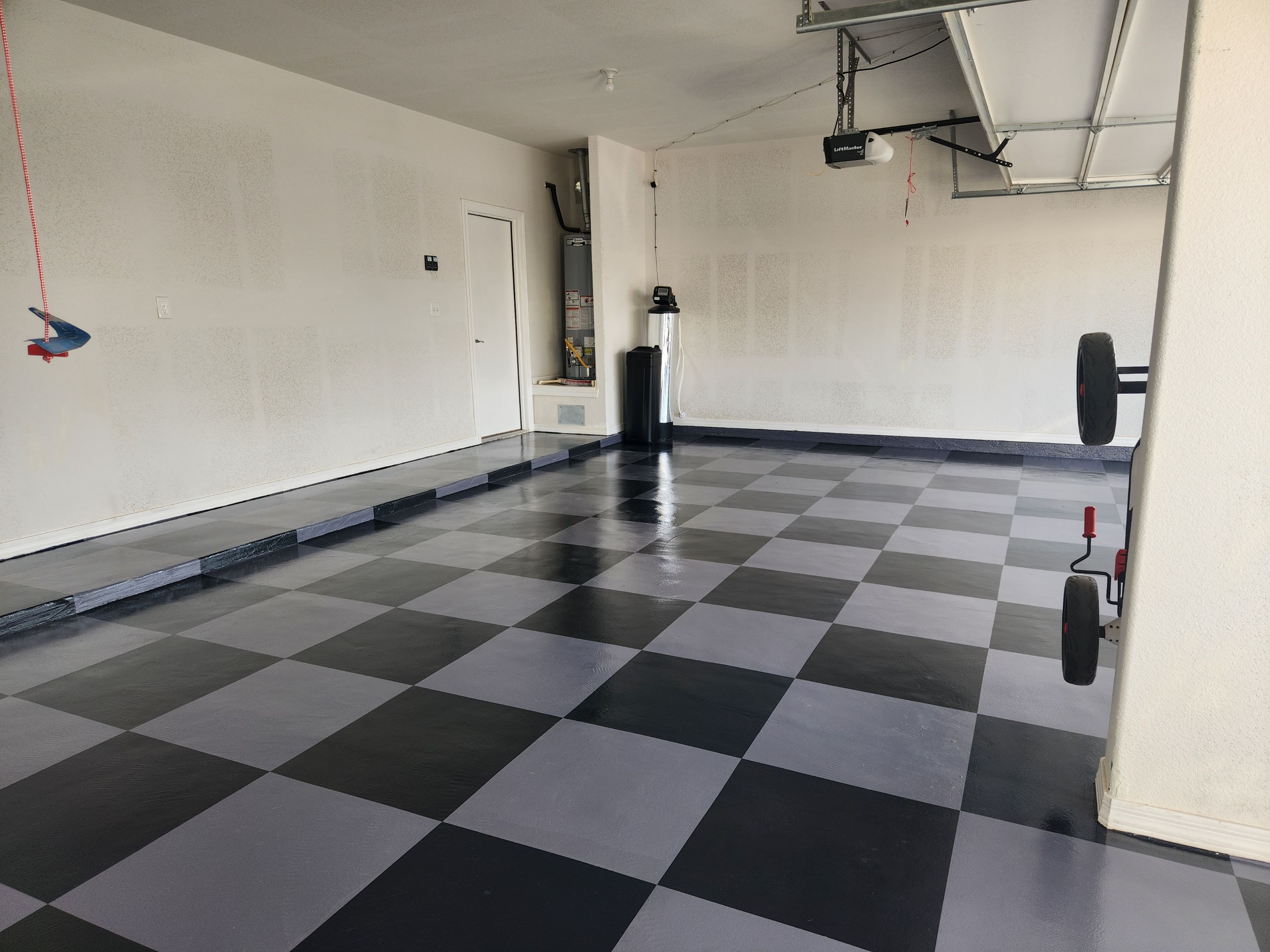 Checkered Garage Floor Coating by Regal Renovate